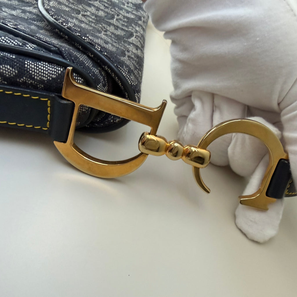 Christian Dior blue double saddle