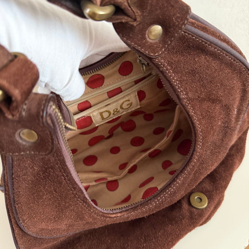 Authentieke vintage Dolce & Gabana suede bag