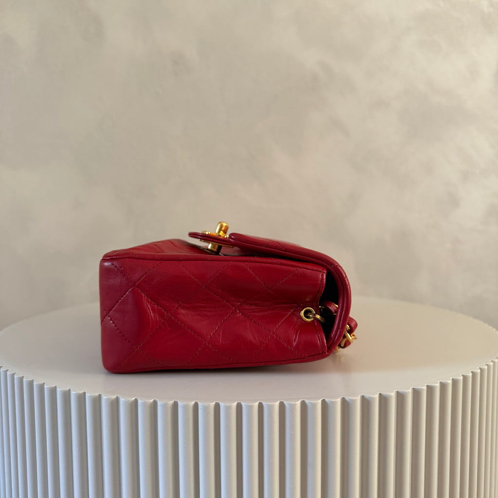 Authentieke vintage Chanel mini square classic single flap bag
