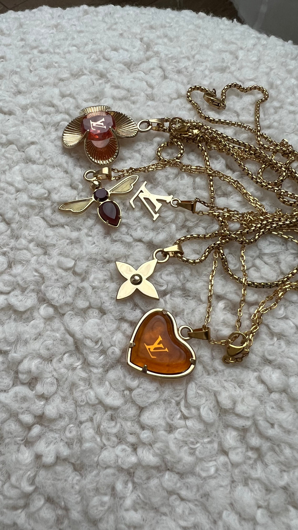 Louis Vuitton crystal hart tassen bedel | ketting