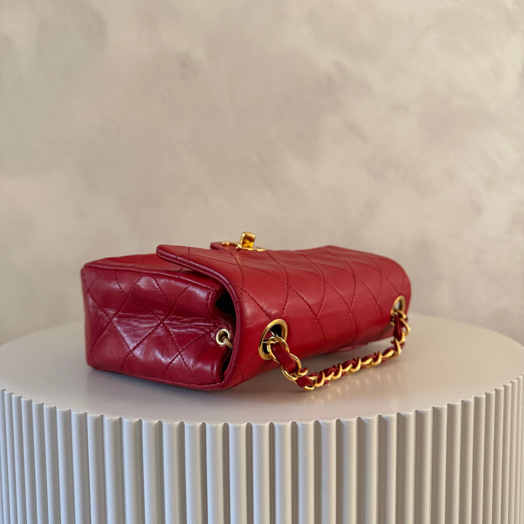 Authentieke vintage Chanel mini square classic single flap bag