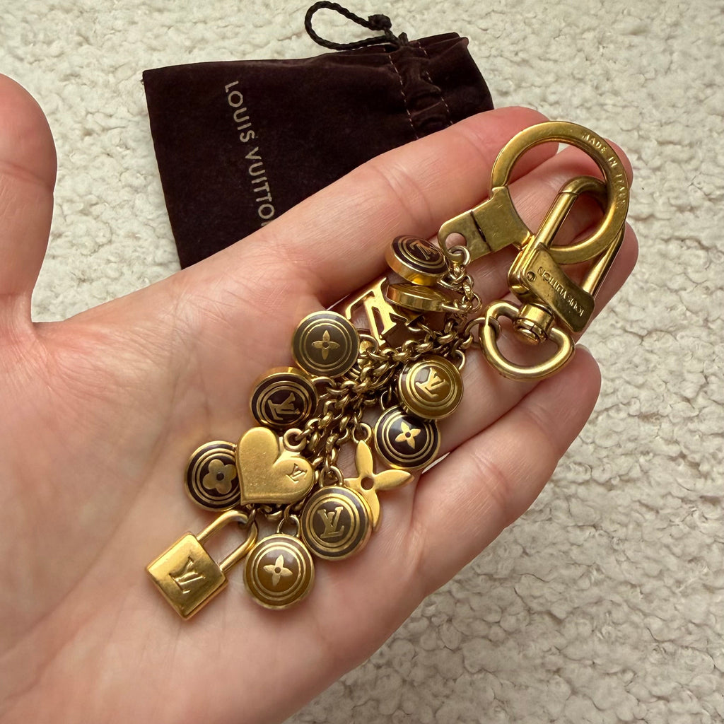 Vintage Louis Vuitton sleutelhanger hartjes bedel | ketting