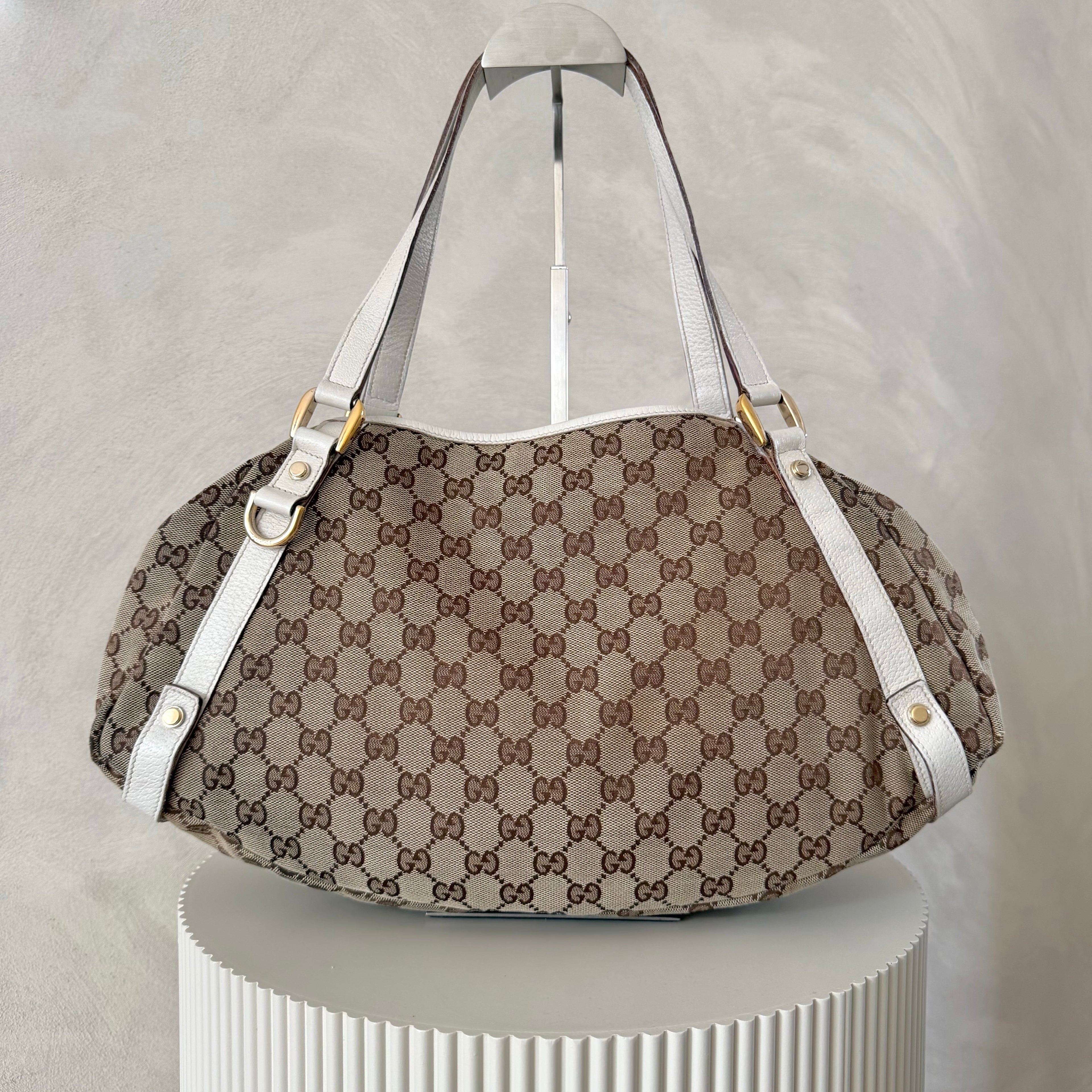 Authentieke vintage Gucci Abbey tote white