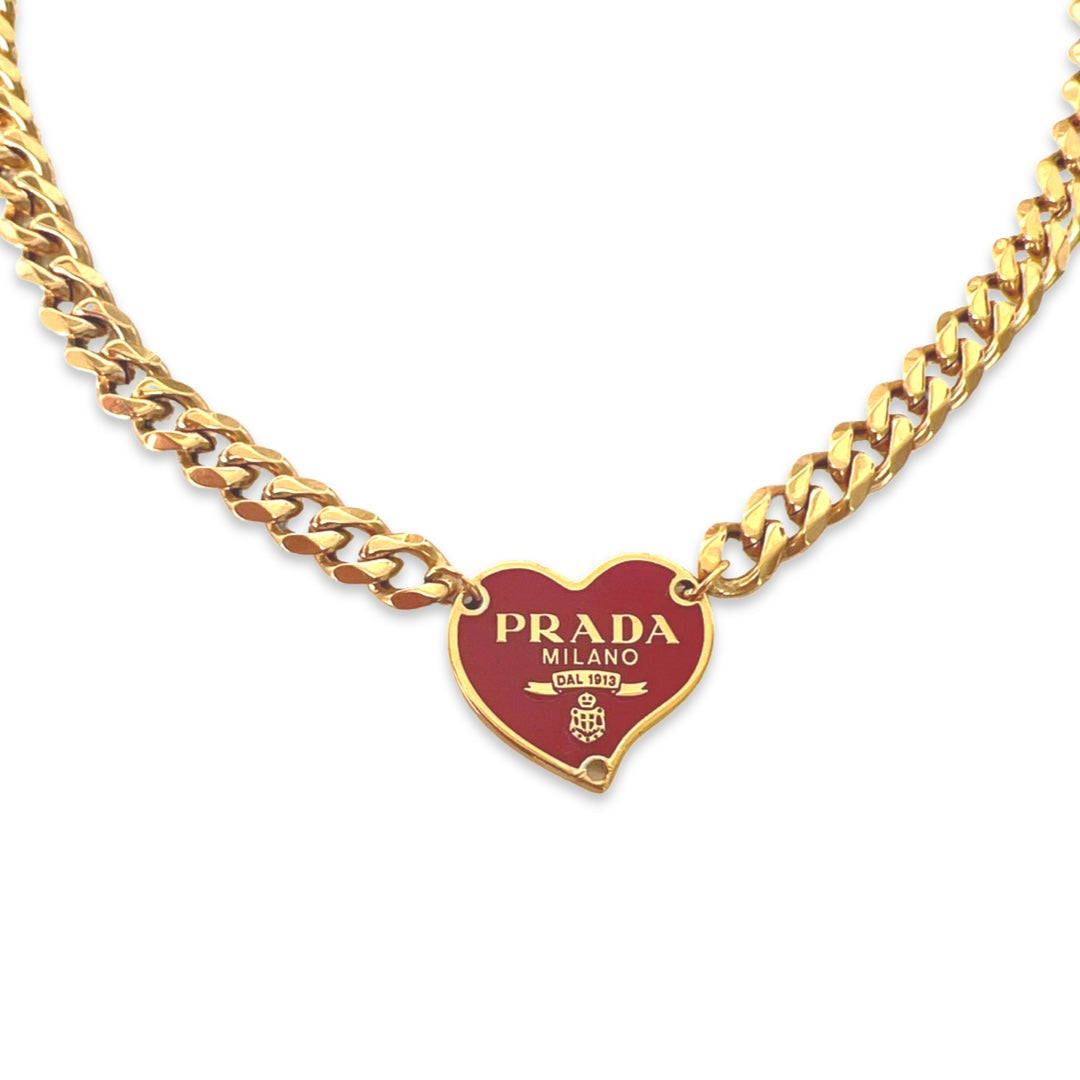 Prada hart logo van teddybeer bedel | Ketting
