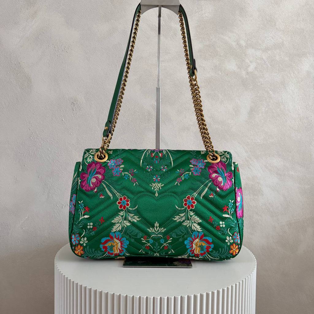 Authentieke vintage Gucci Marmont Floral satin bag