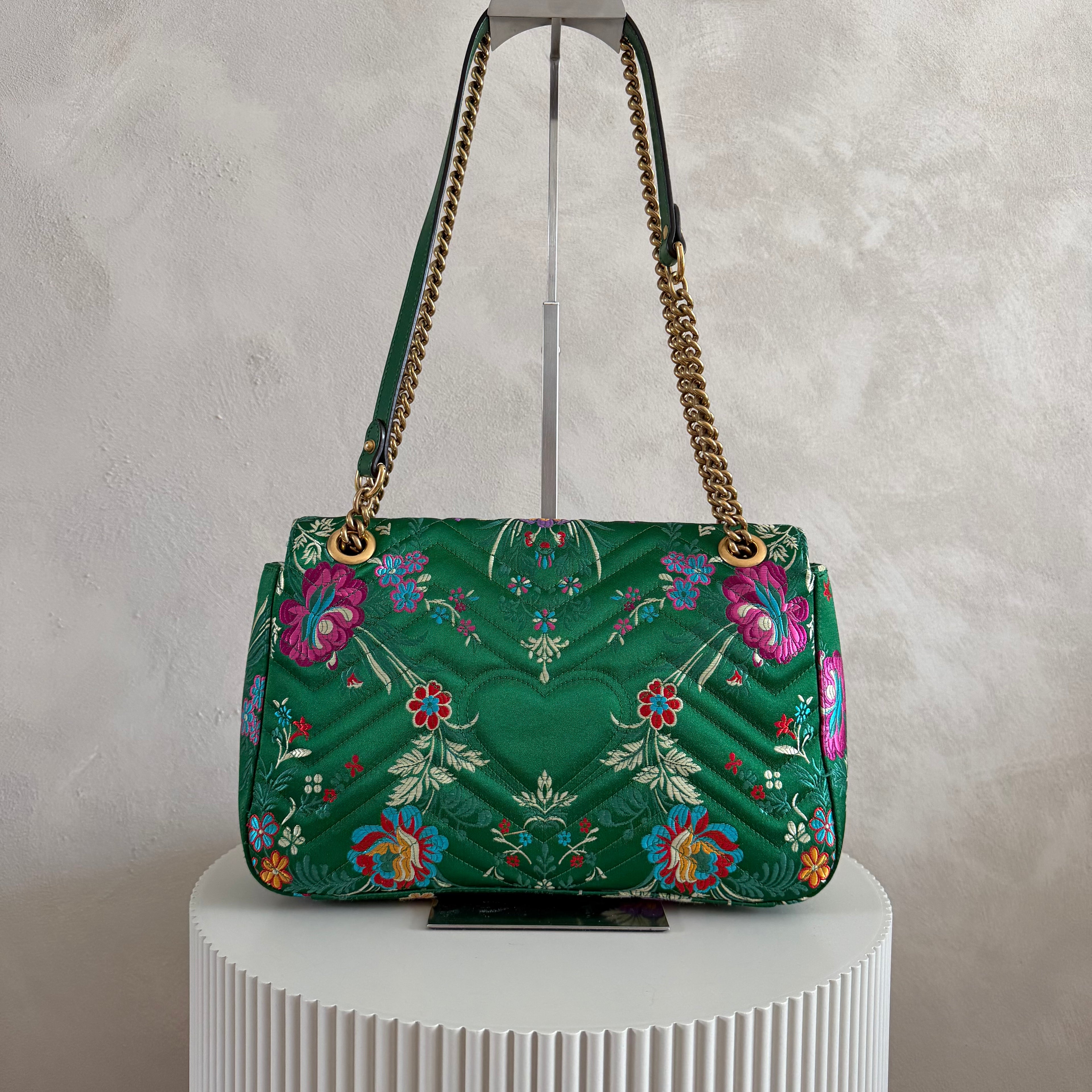 Authentieke vintage Gucci Marmont Floral satin bag