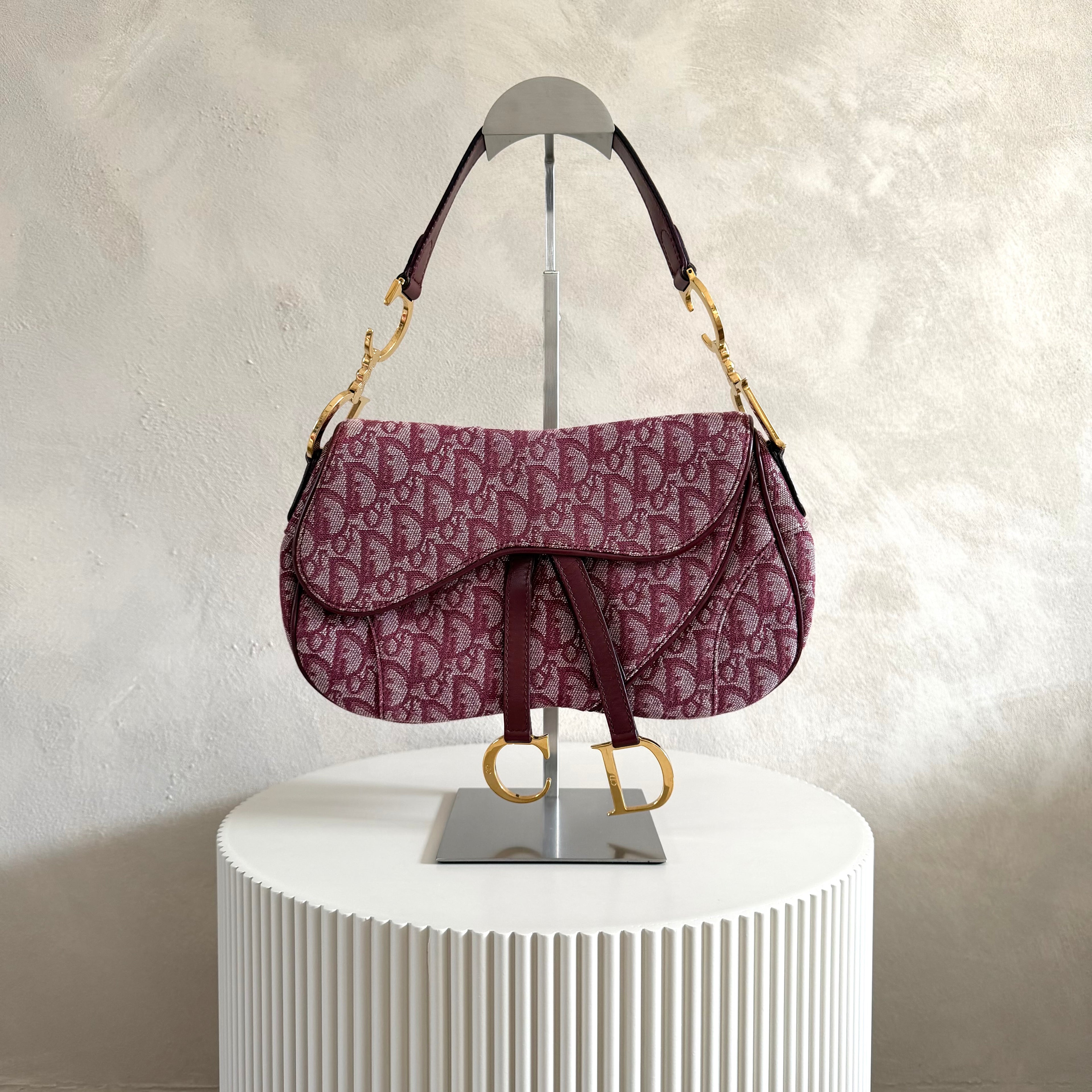 Christian Dior bordeaux double saddle