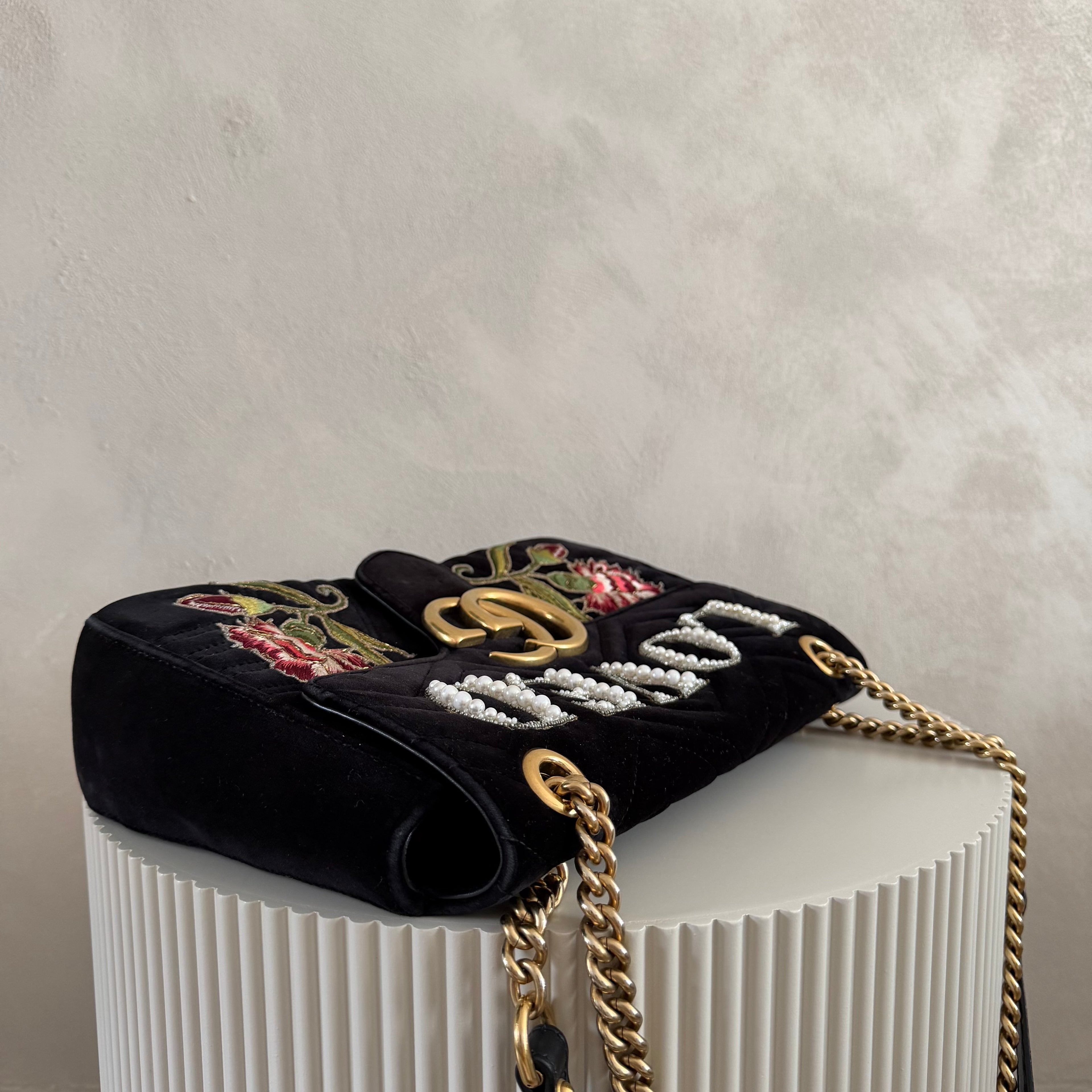 Authentieke vintage Gucci GG Marmont Velvet bag "LOVED”