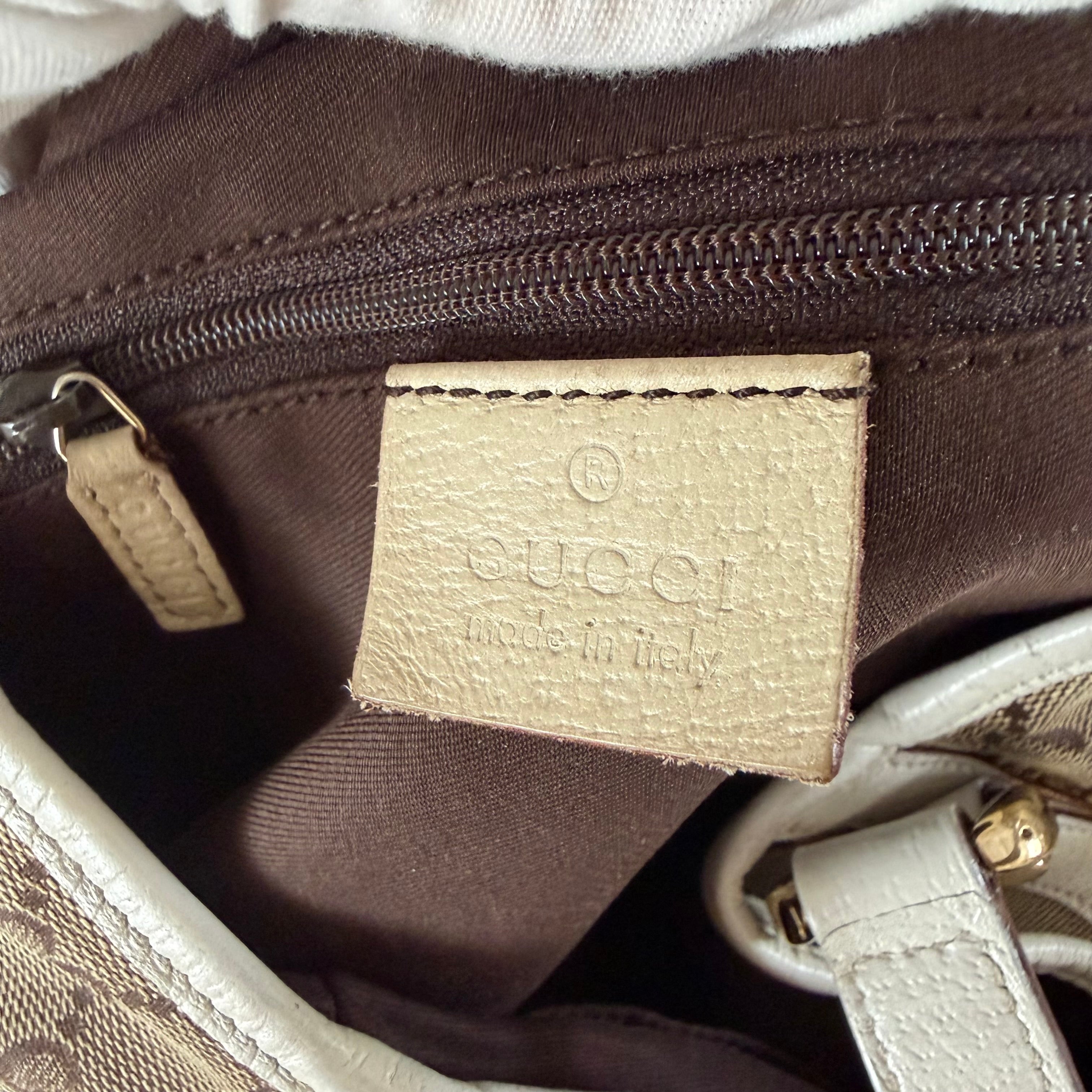 Authentieke vintage Gucci Abbey tote white