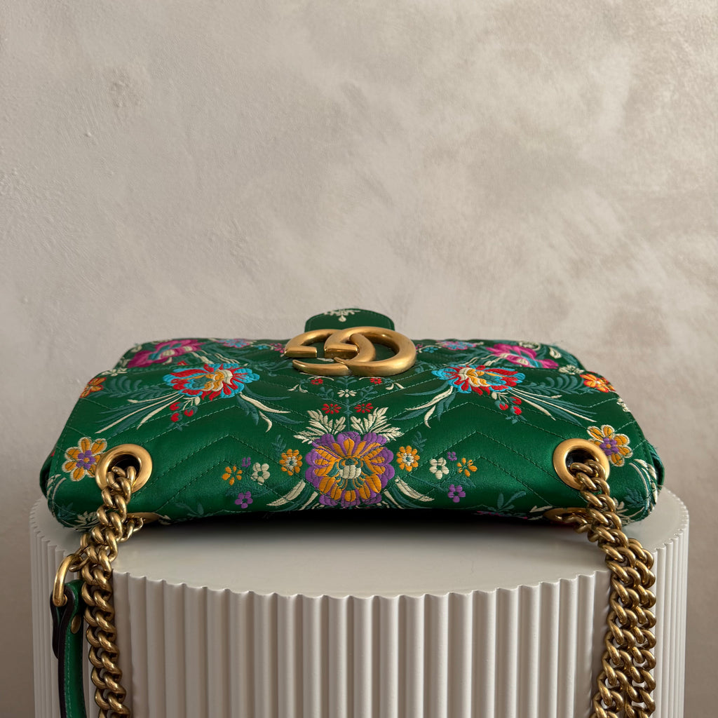 Authentieke vintage Gucci Marmont Floral satin bag