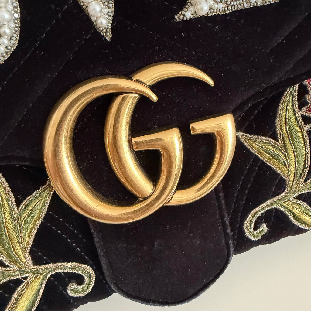 Authentieke vintage Gucci GG Marmont Velvet bag "LOVED”