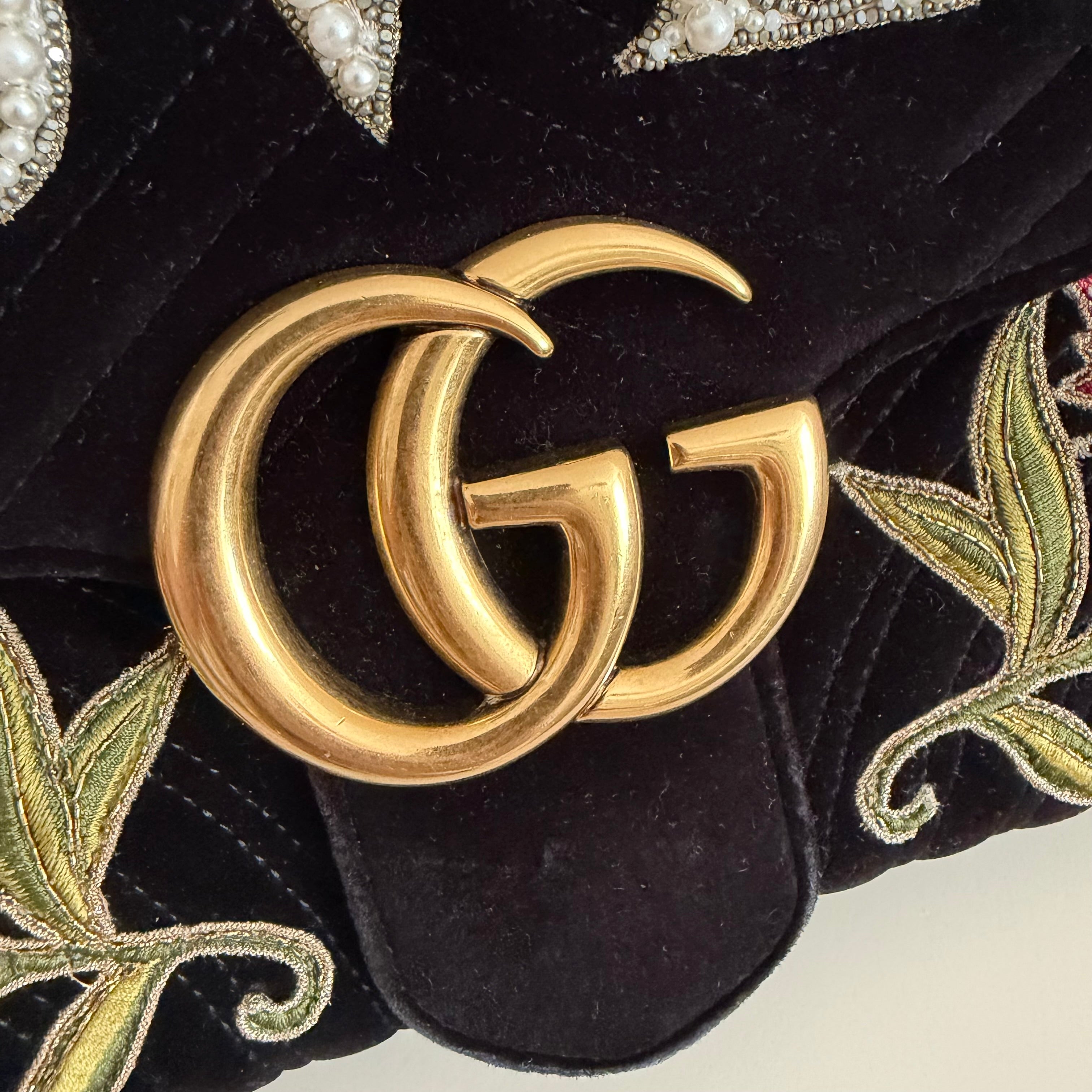 Authentieke vintage Gucci GG Marmont Velvet bag "LOVED”