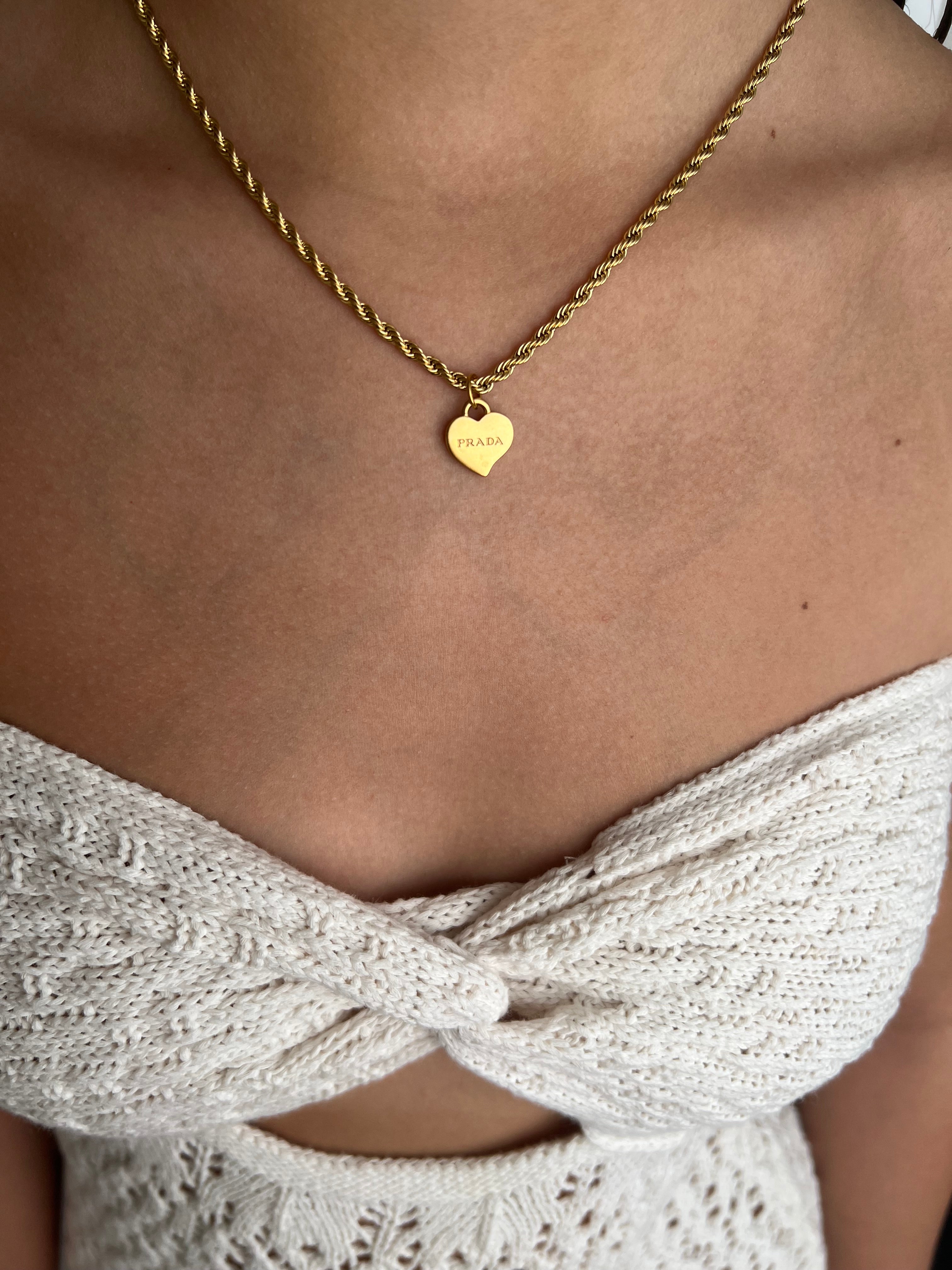 Prada hartjes logo van tassenbedel | Ketting