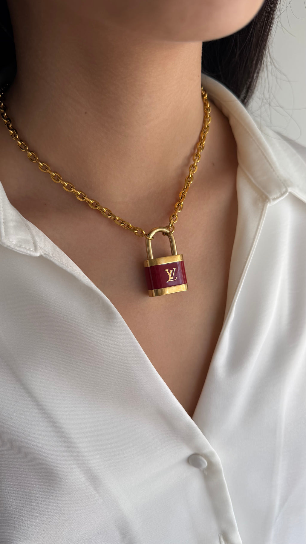 Louis Vuitton slotje tassenbedel | ketting