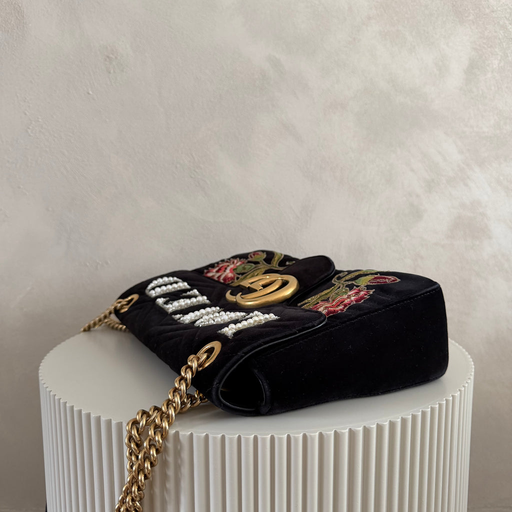 Authentieke vintage Gucci GG Marmont Velvet bag "LOVED”