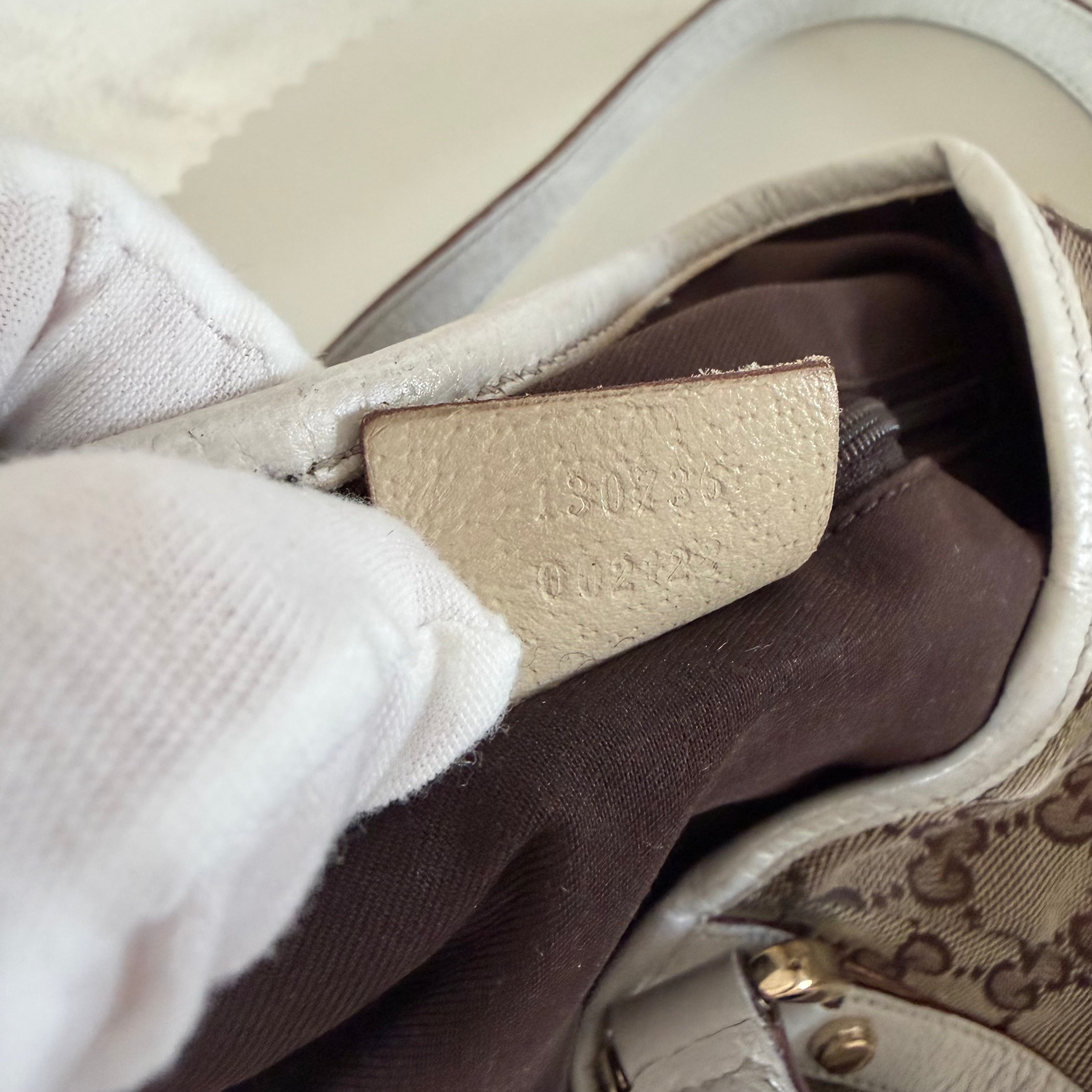 Authentieke vintage Gucci Abbey tote white