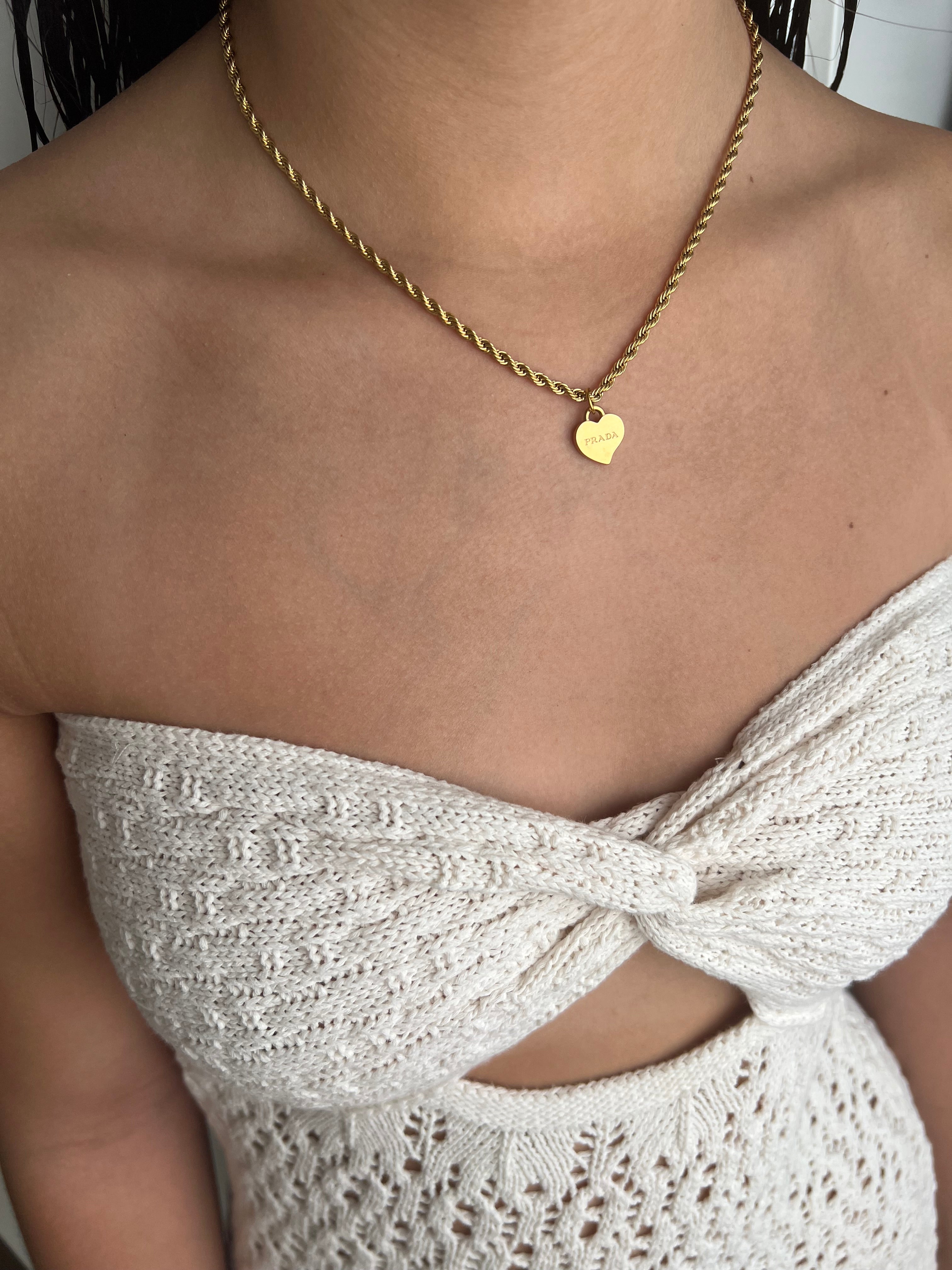 Prada hartjes logo van tassenbedel | Ketting