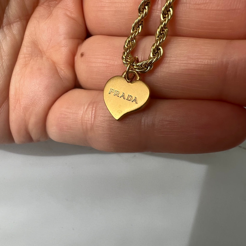 Prada hartjes logo van tassenbedel | Ketting