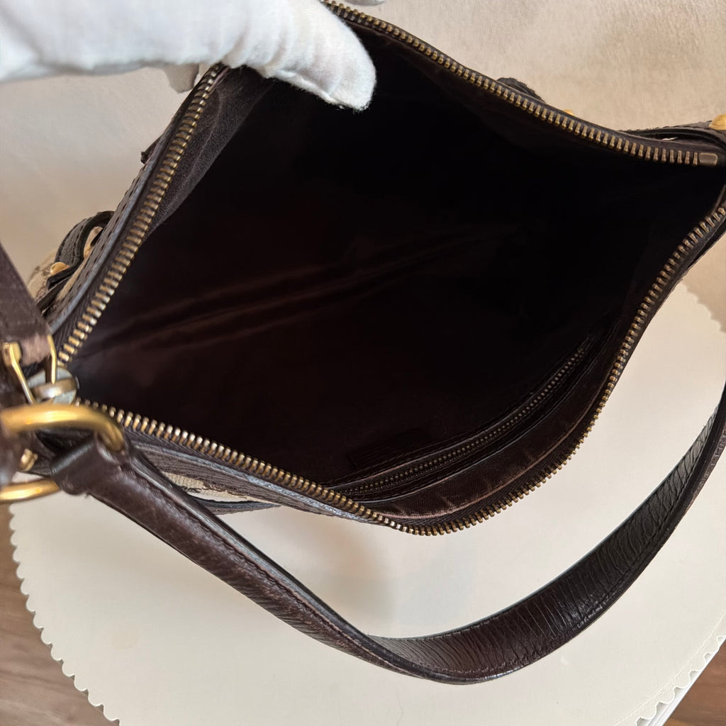 Authentieke vintage Gucci GG Canvas Horsebit Hobo Bag