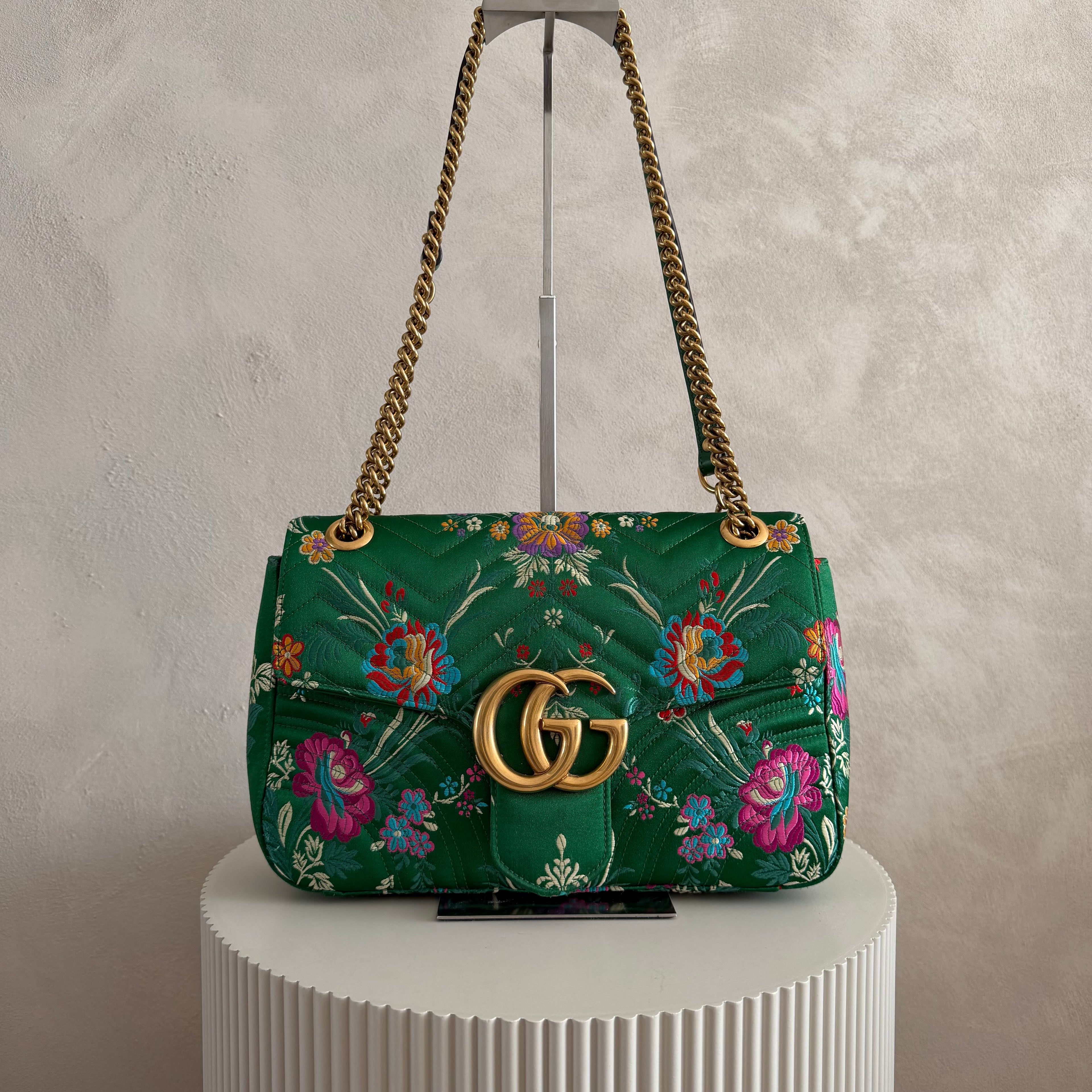 Authentieke vintage Gucci Marmont Floral satin bag