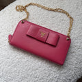 Prada saffiano pink ribbon