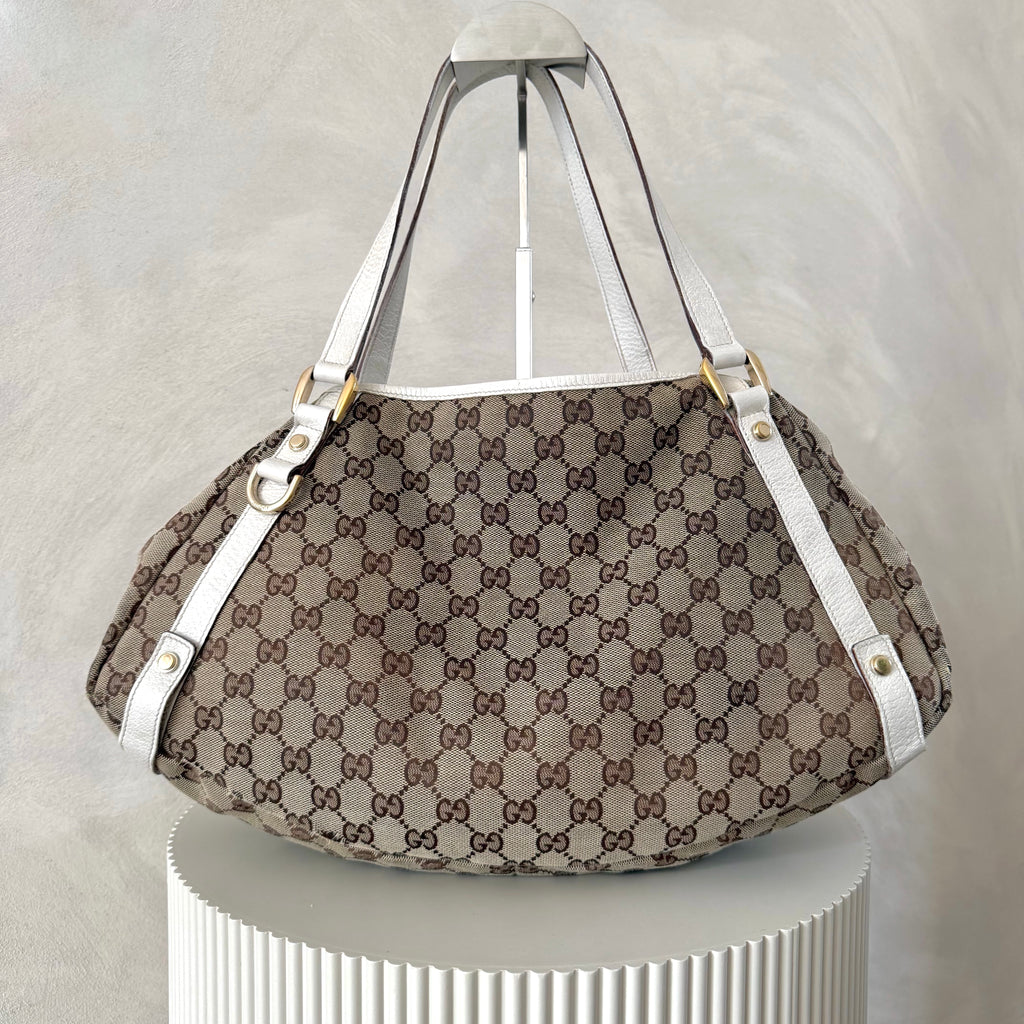 Authentieke vintage Gucci Abbey tote white