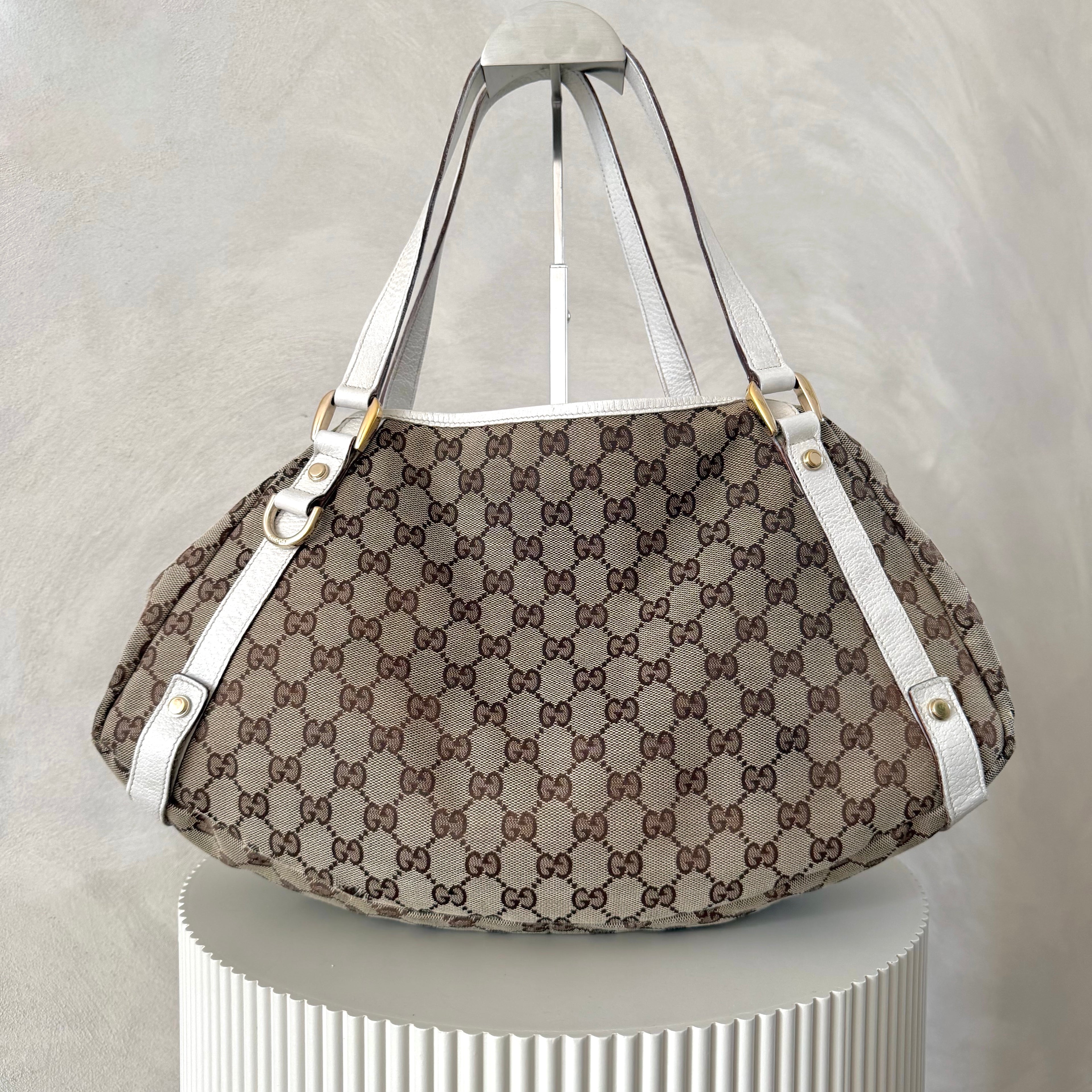 Authentieke vintage Gucci Abbey tote white