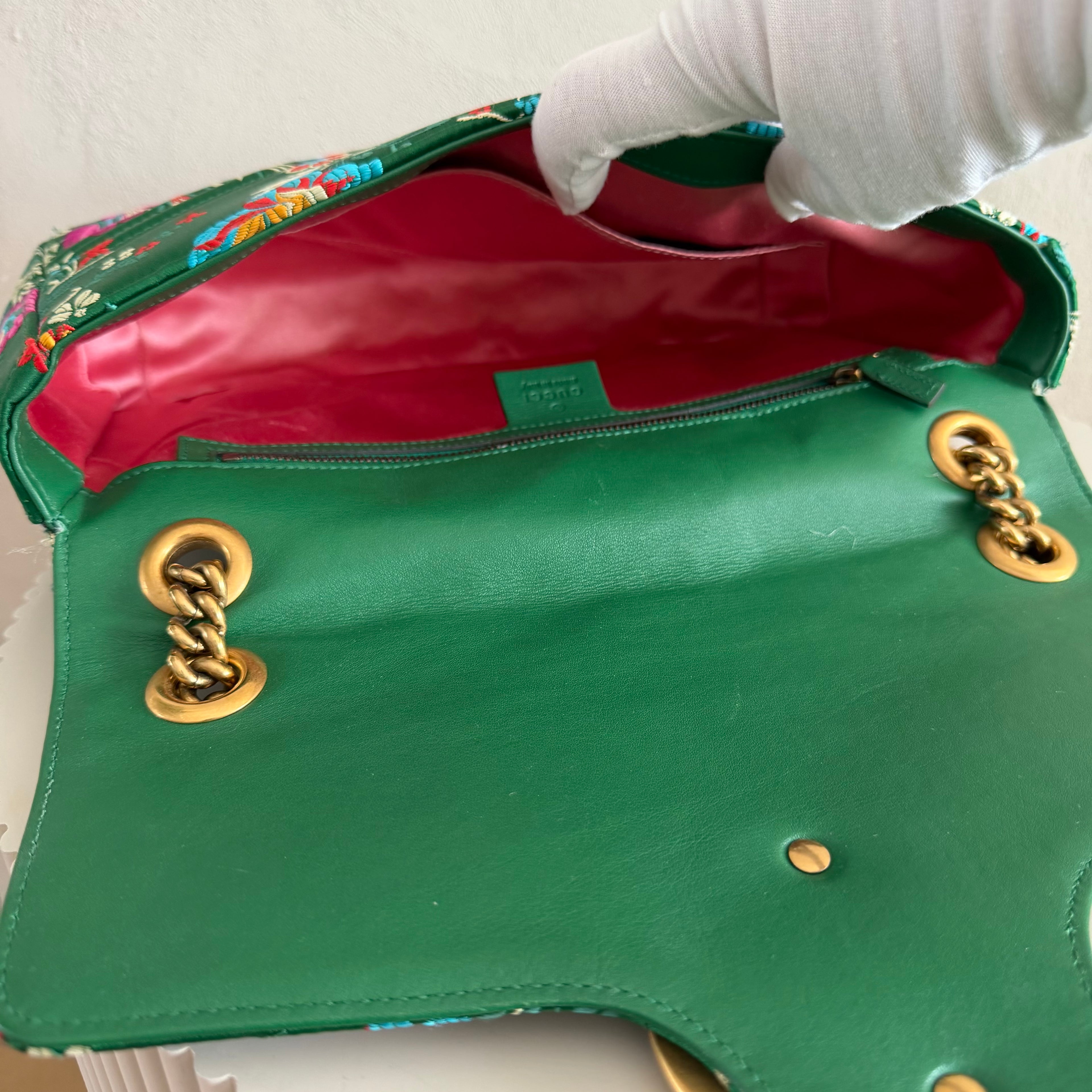 Authentieke vintage Gucci Marmont Floral satin bag