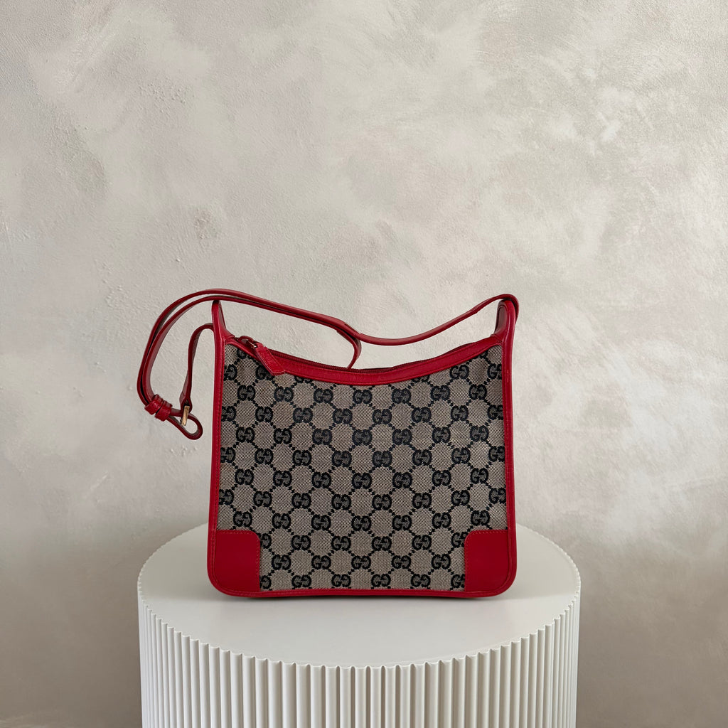 Authentieke vintage square Gucci GG Canvas bag