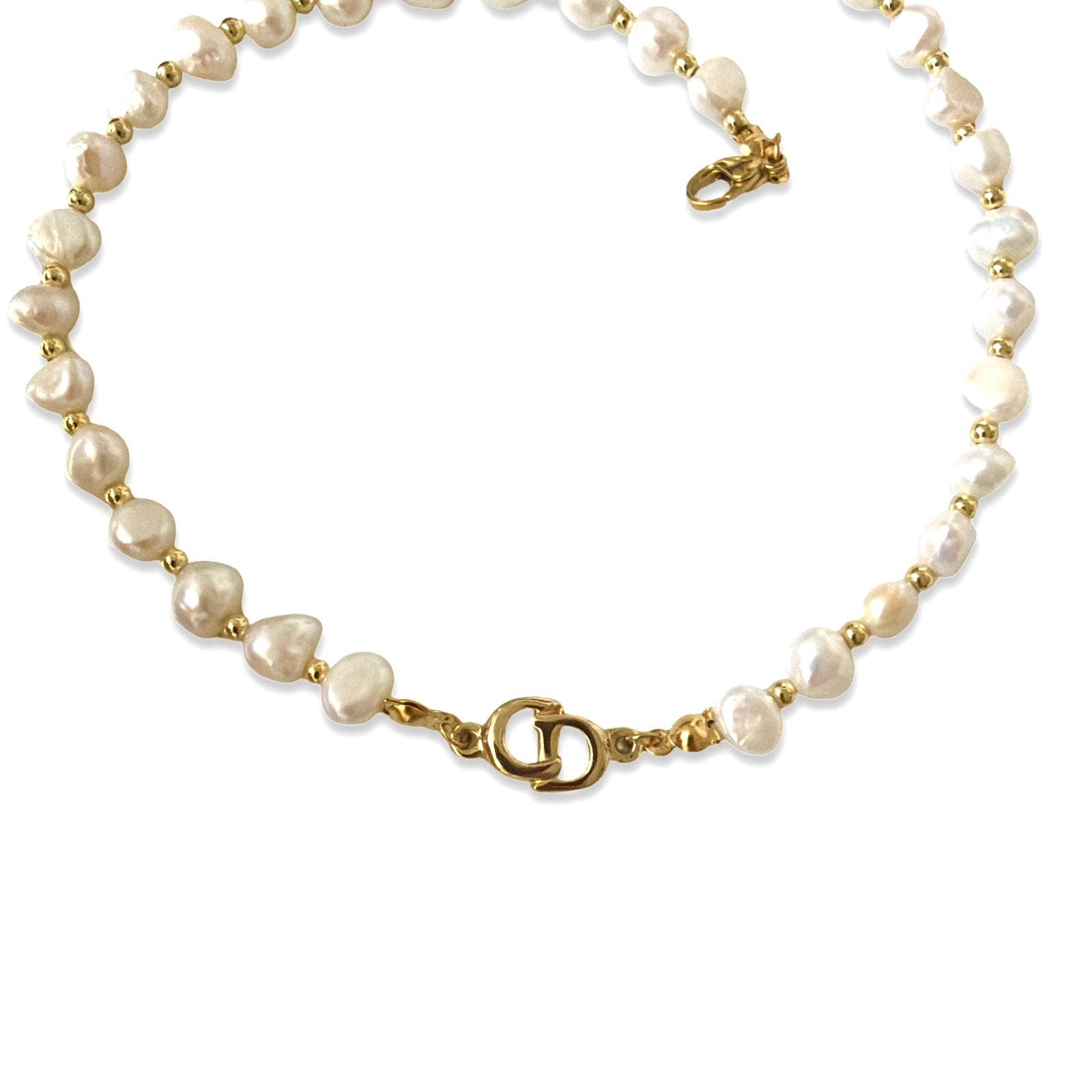 Christian Dior armband bedels | zoetwater parel ketting