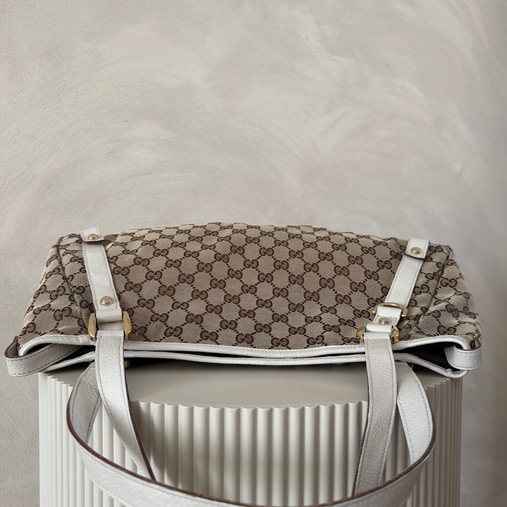 Authentieke vintage Gucci Abbey tote white