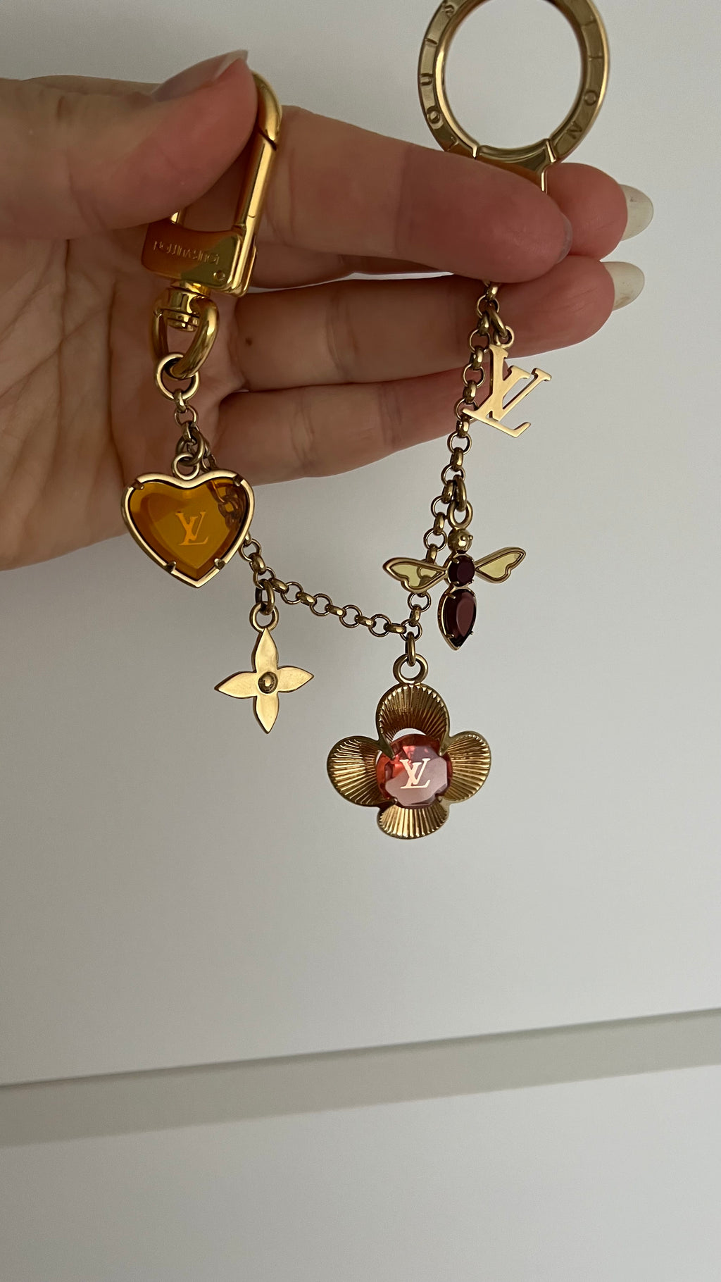 Louis Vuitton crystal hart tassen bedel | ketting
