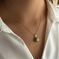 Vintage Louis Vuitton sleutelhanger bedel rond bruin | Ketting