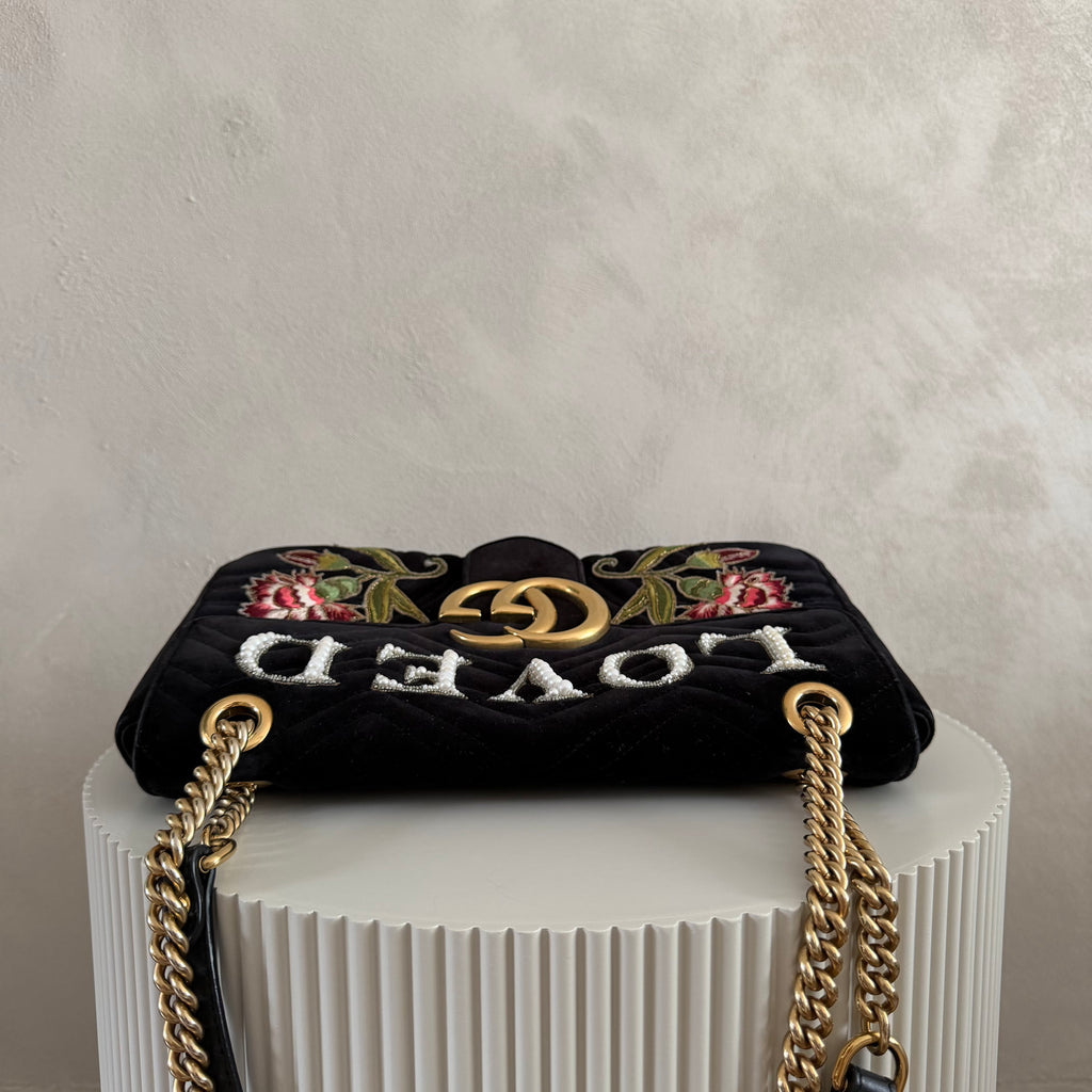 Authentieke vintage Gucci GG Marmont Velvet bag "LOVED”