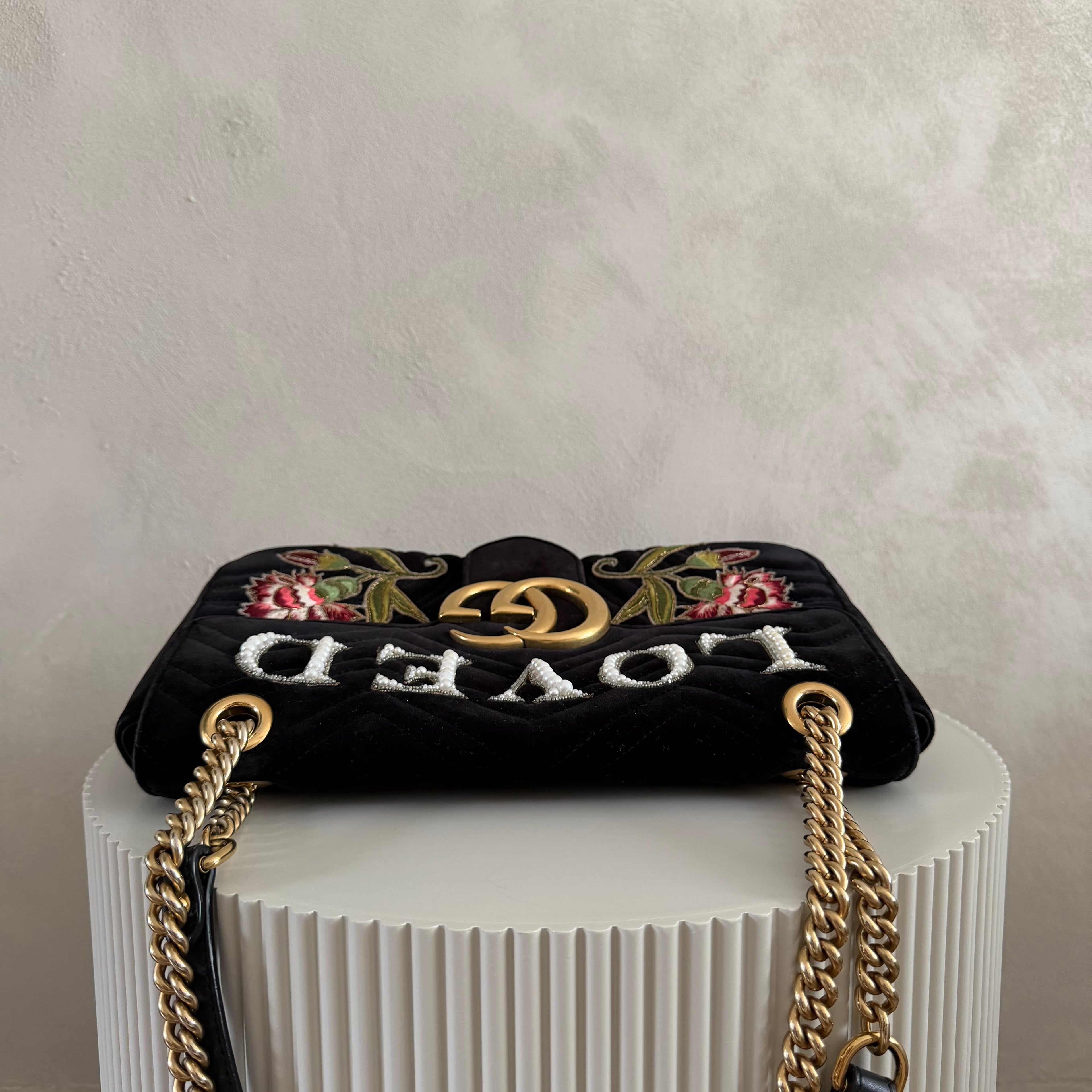 Authentieke vintage Gucci GG Marmont Velvet bag "LOVED”