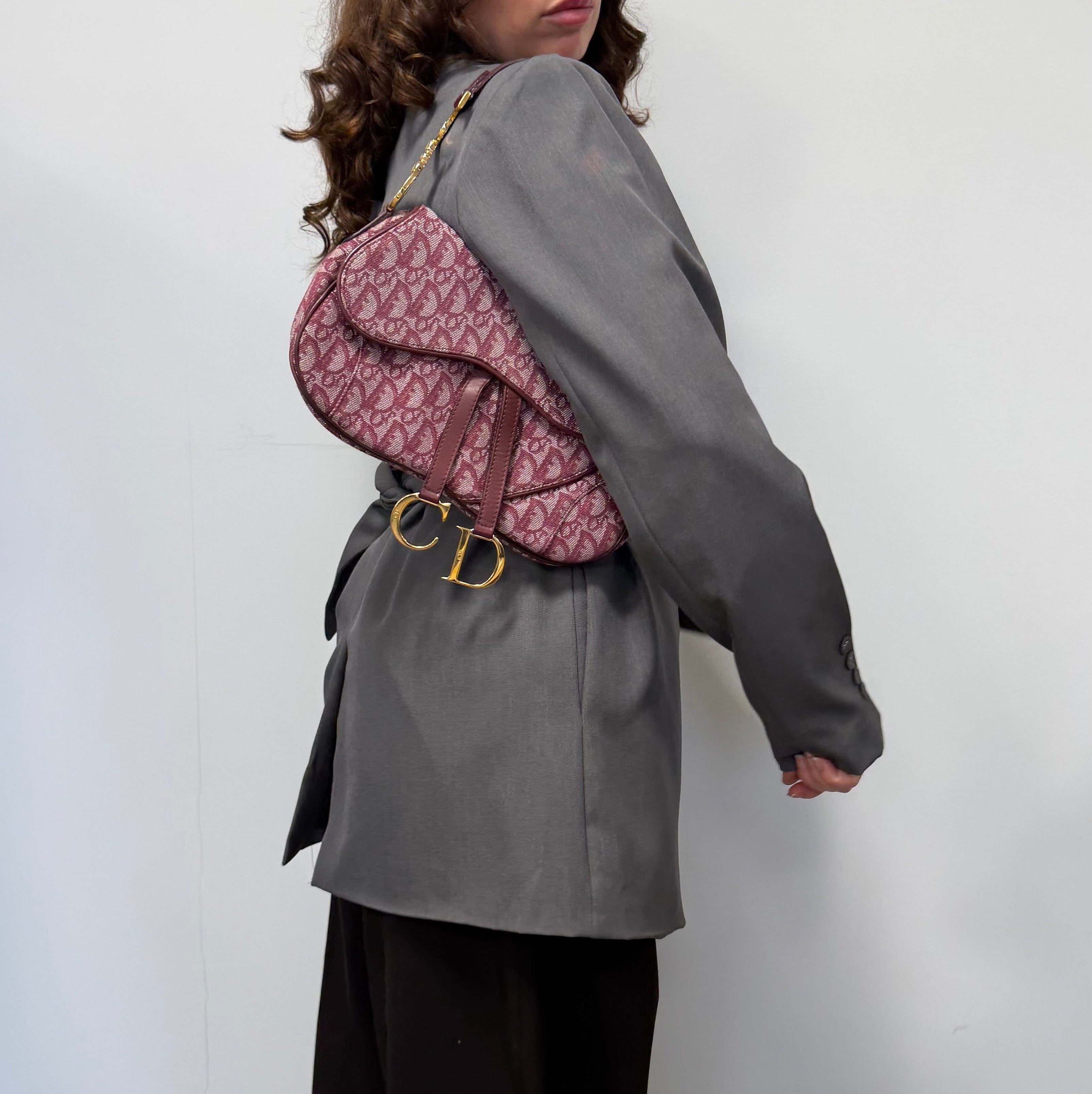 Christian Dior bordeaux double saddle
