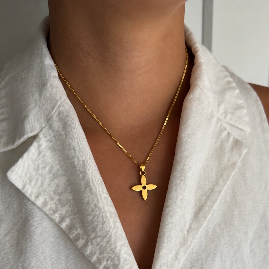Vintage Louis Vuitton sleutelhanger bloem bedel | Ketting