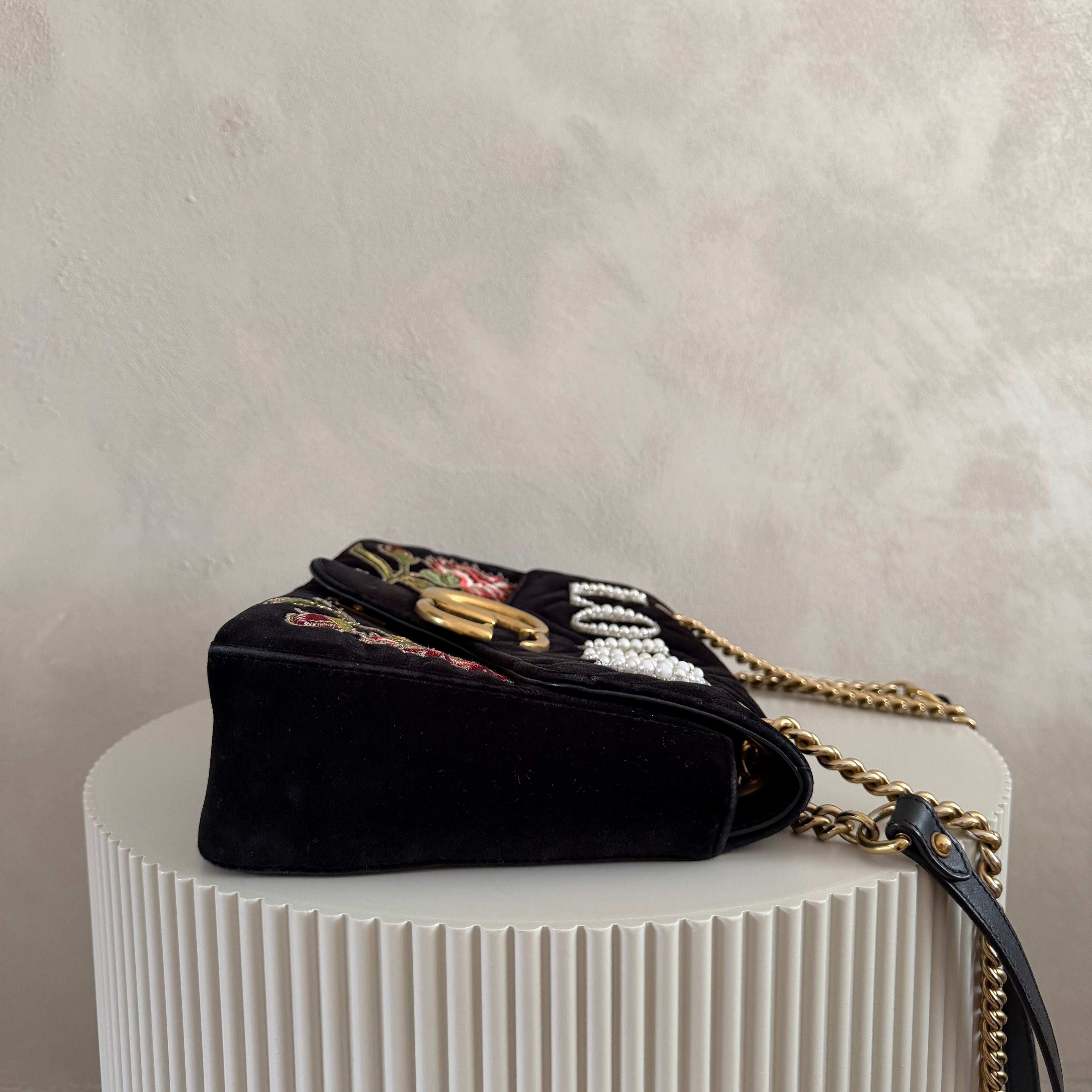 Authentieke vintage Gucci GG Marmont Velvet bag "LOVED”
