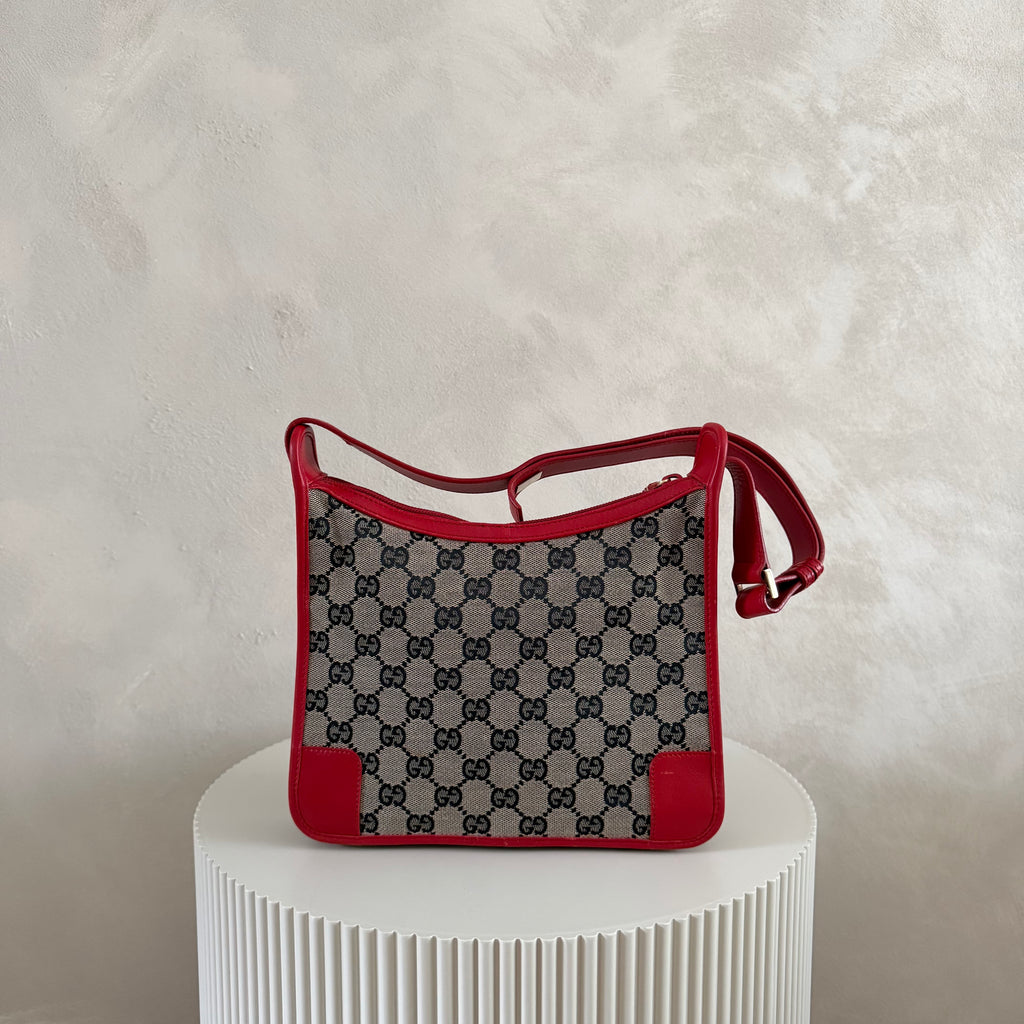 Authentieke vintage square Gucci GG Canvas bag
