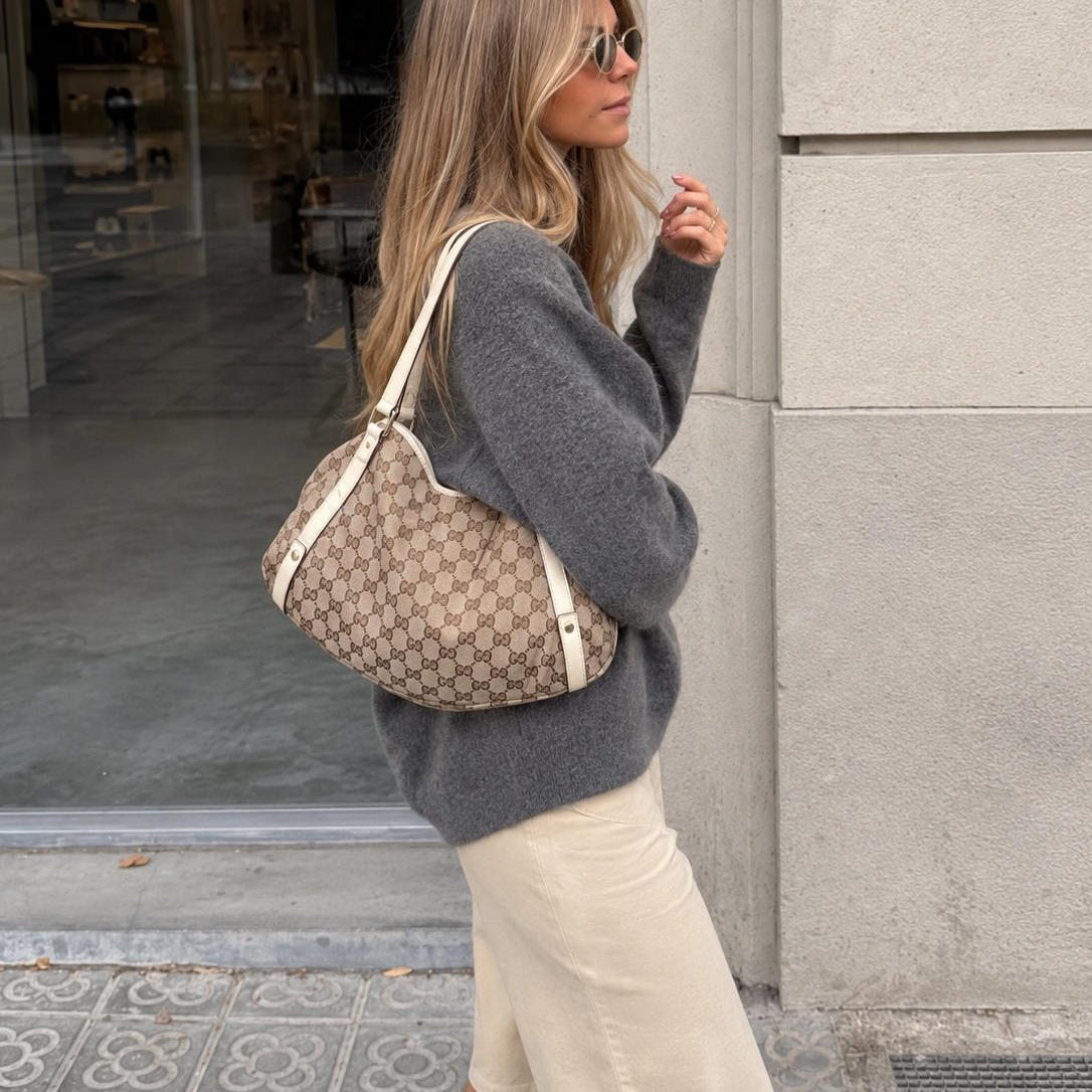 Authentieke vintage Gucci Abbey tote white