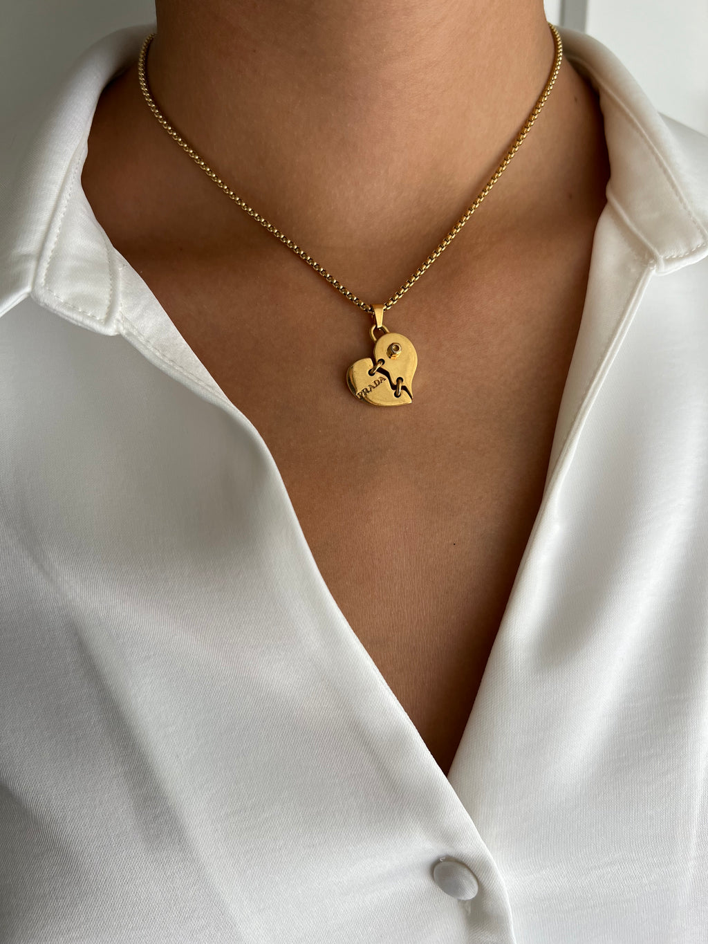 Prada gebroken hart bedel | Ketting