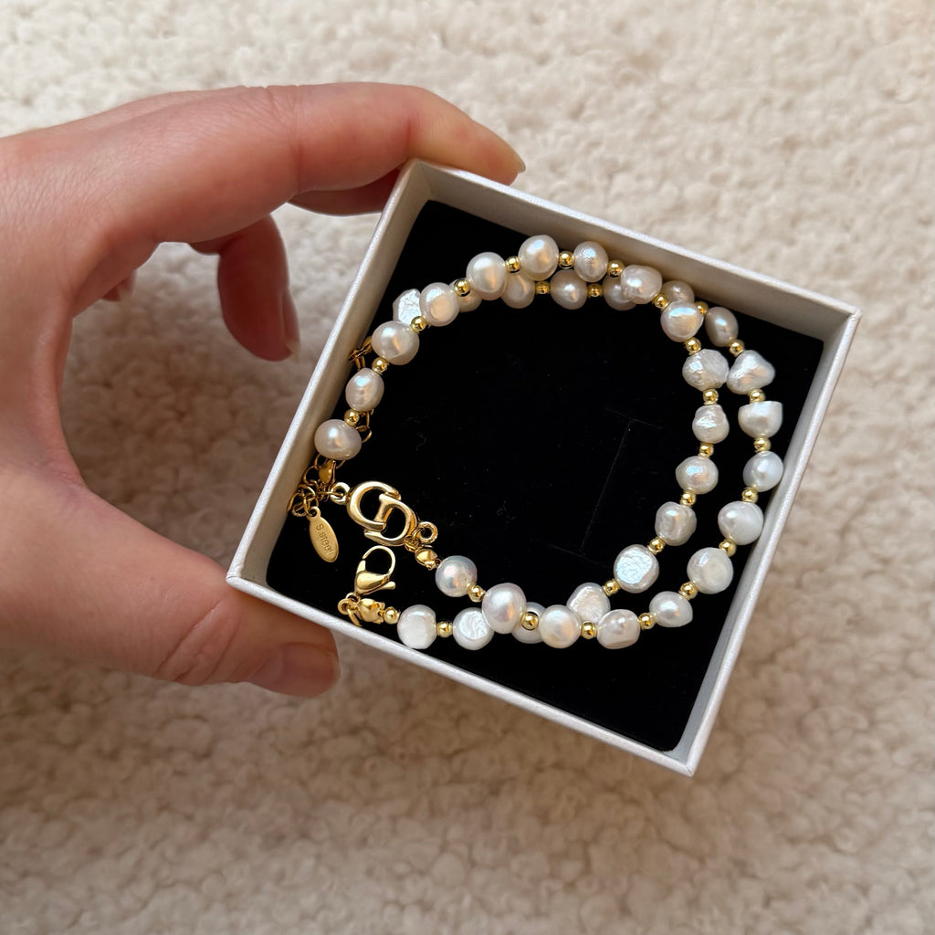 Christian Dior armband bedels | zoetwater parel ketting