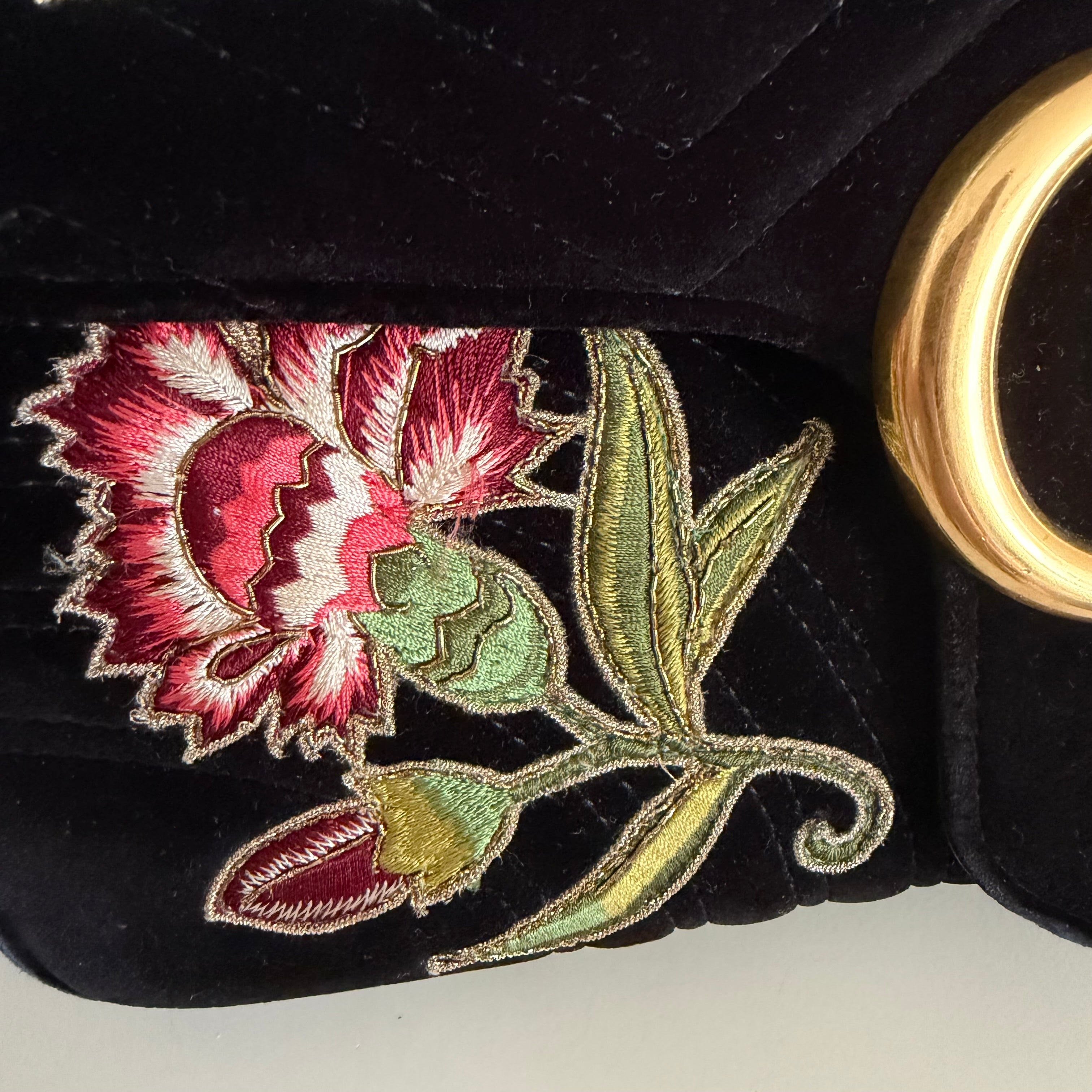 Authentieke vintage Gucci GG Marmont Velvet bag "LOVED”
