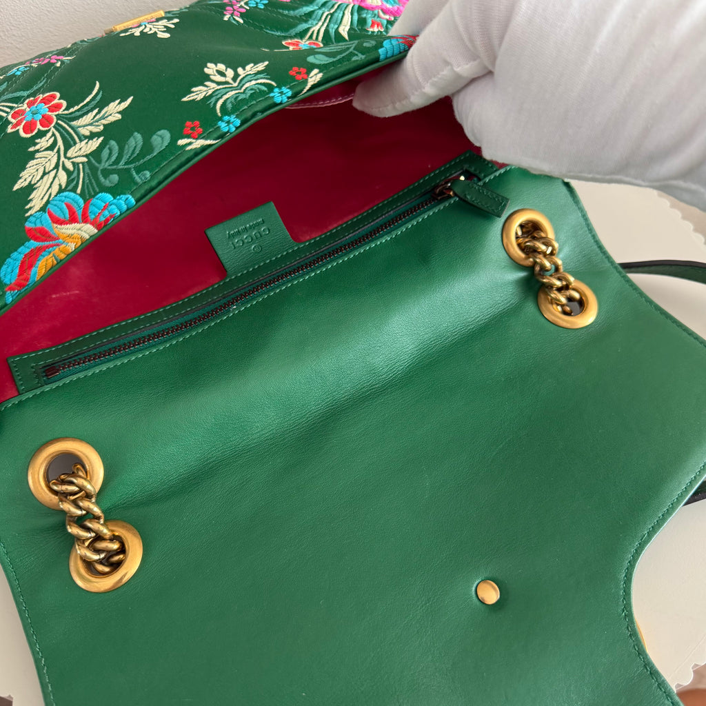 Authentieke vintage Gucci Marmont Floral satin bag