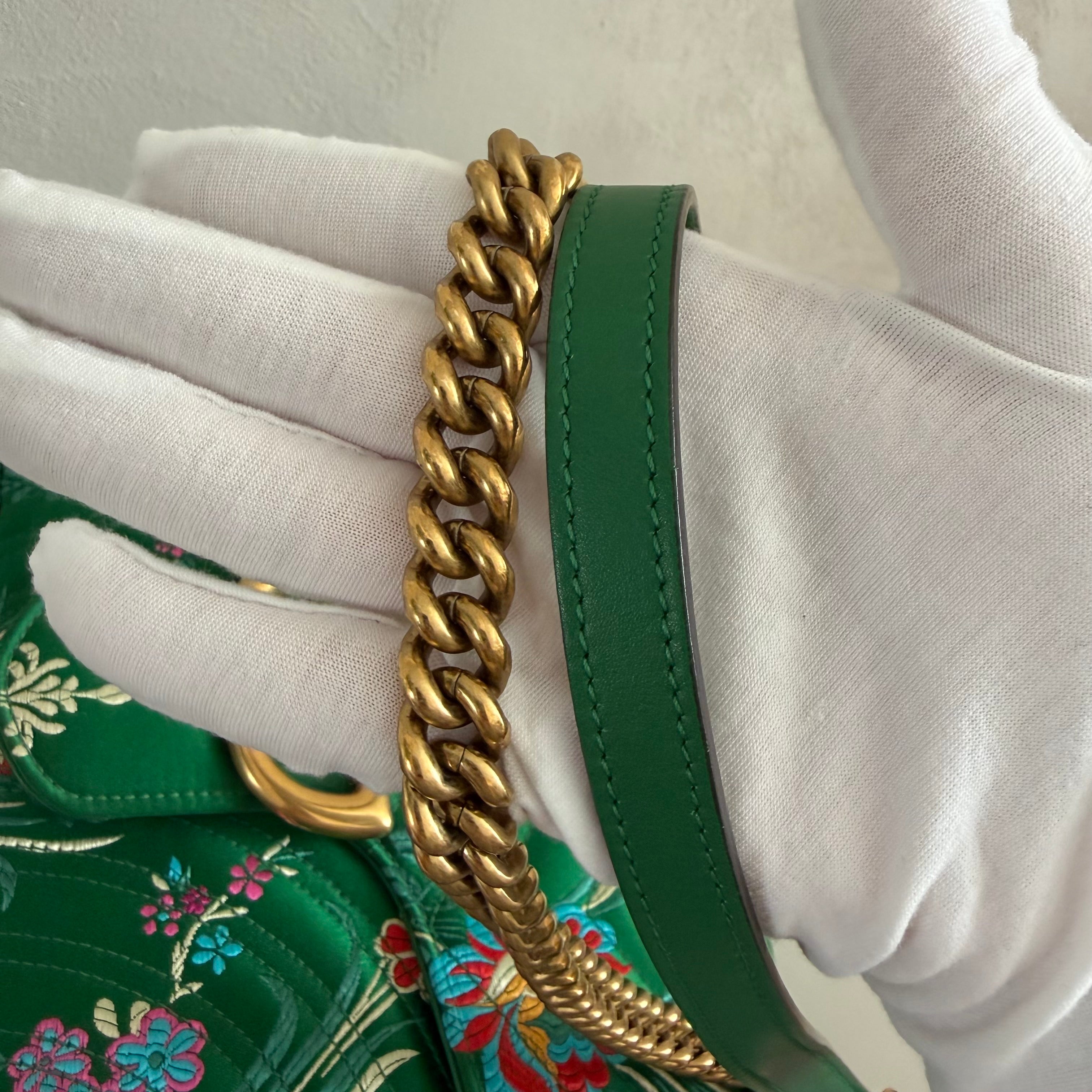 Authentieke vintage Gucci Marmont Floral satin bag