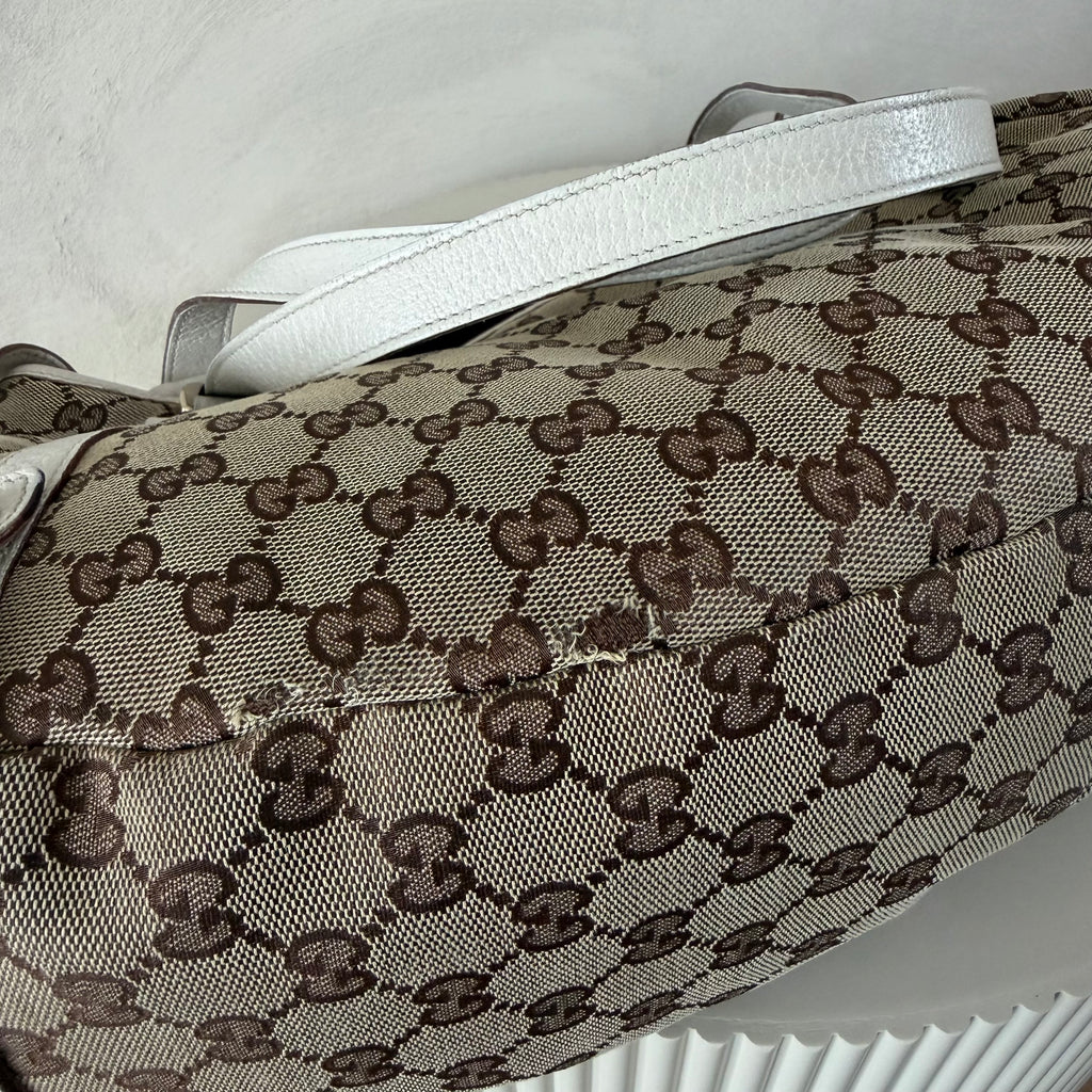 Authentieke vintage Gucci Abbey tote white