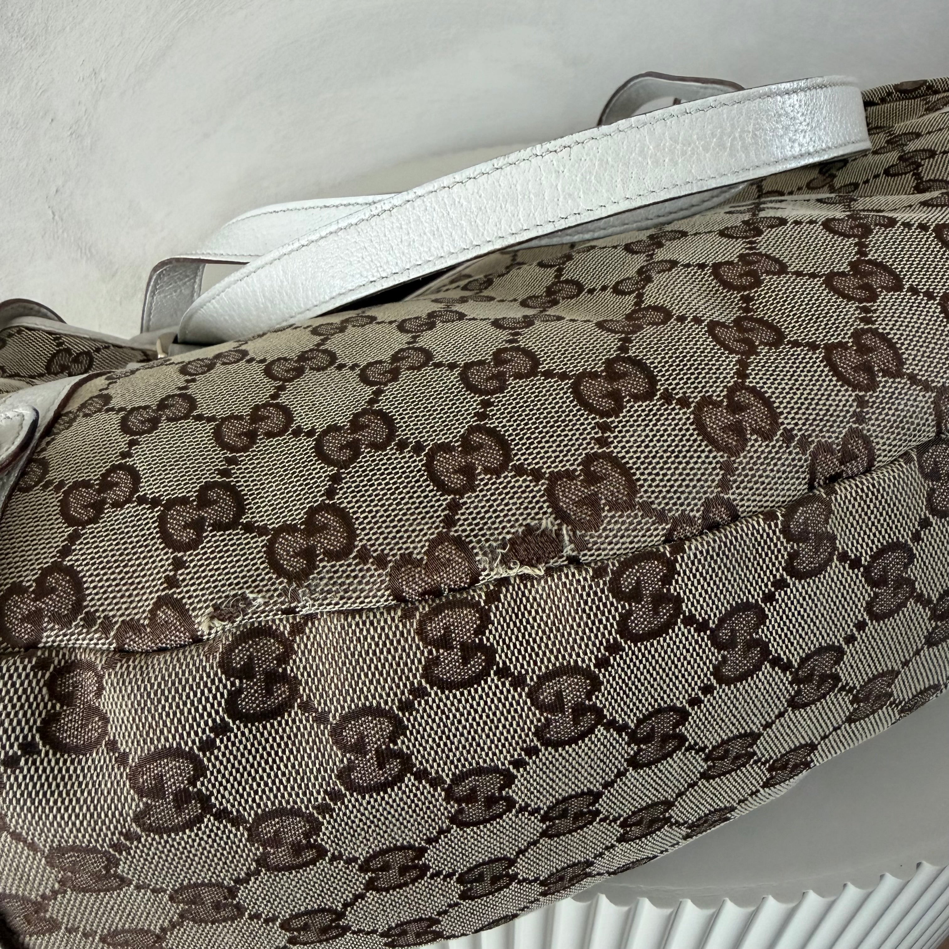 Authentieke vintage Gucci Abbey tote white