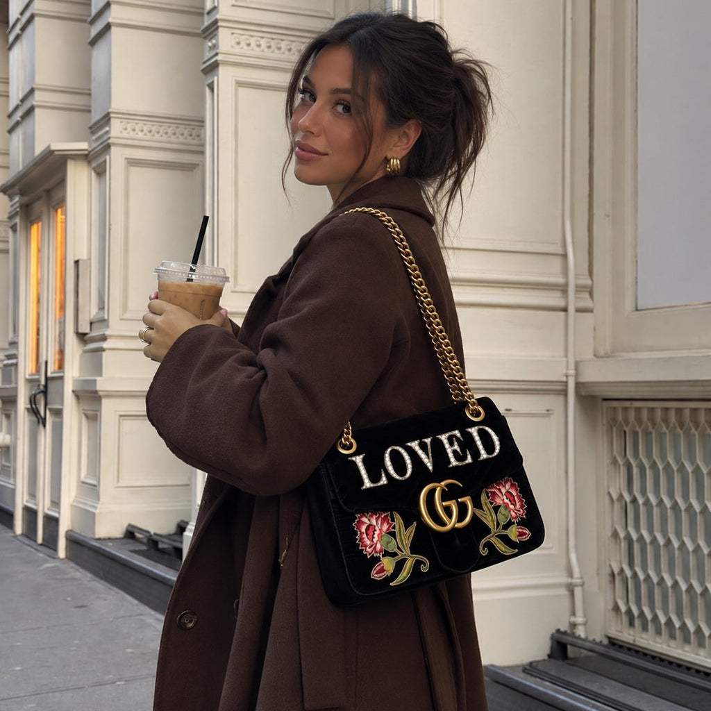 Authentieke vintage Gucci GG Marmont Velvet bag "LOVED”