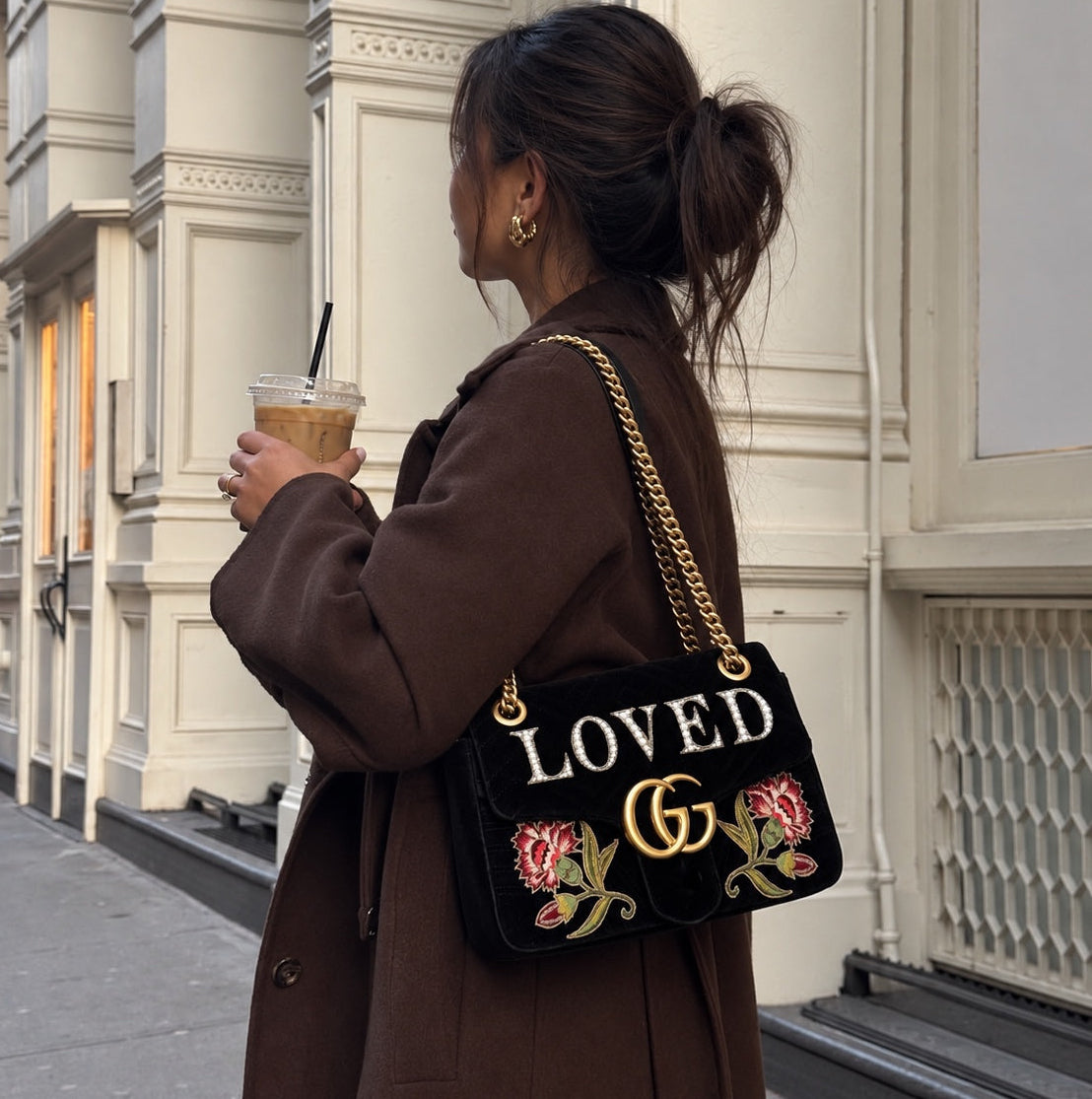 Authentieke vintage Gucci GG Marmont Velvet bag "LOVED”