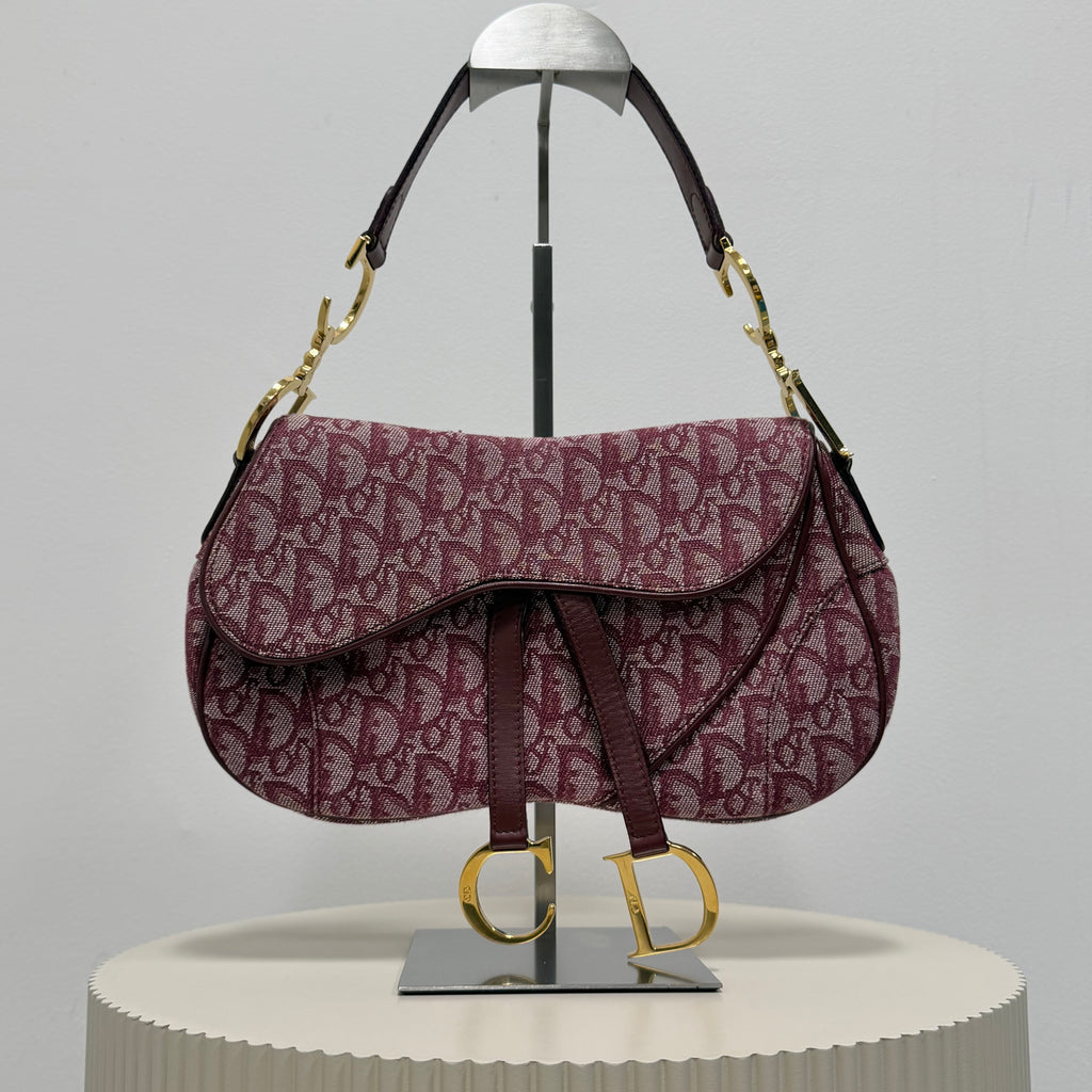 Christian Dior bordeaux double saddle